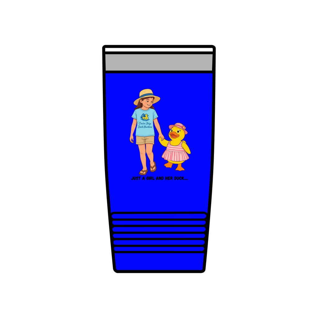 20oz Insulated Tumbler — "Just a Girl and Her Duck" Cute Mom & Kid Summer Design