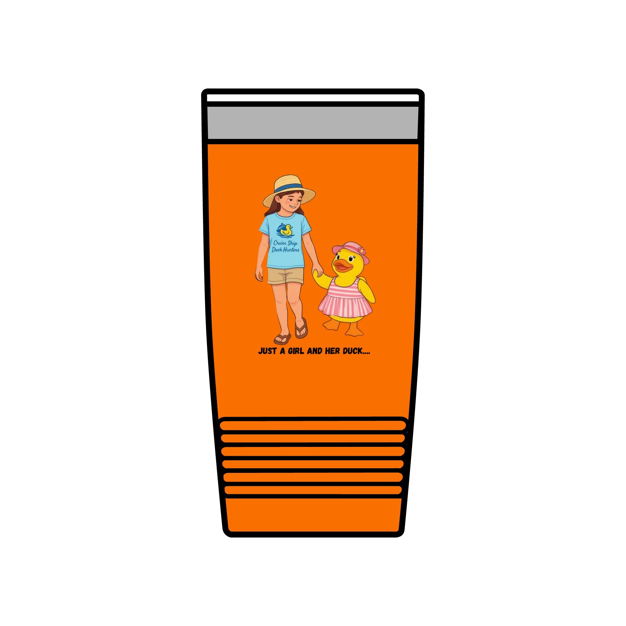 20oz Insulated Tumbler — "Just a Girl and Her Duck" Cute Mom & Kid Summer Design