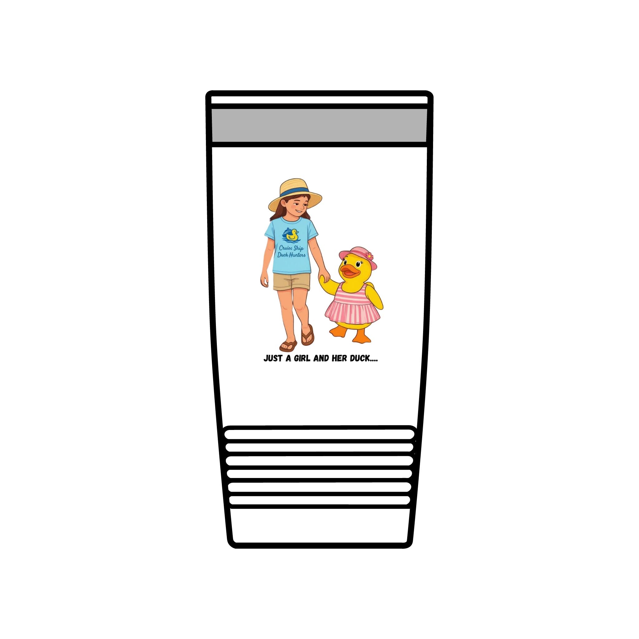 20oz Insulated Tumbler — "Just a Girl and Her Duck" Cute Mom & Kid Summer Design