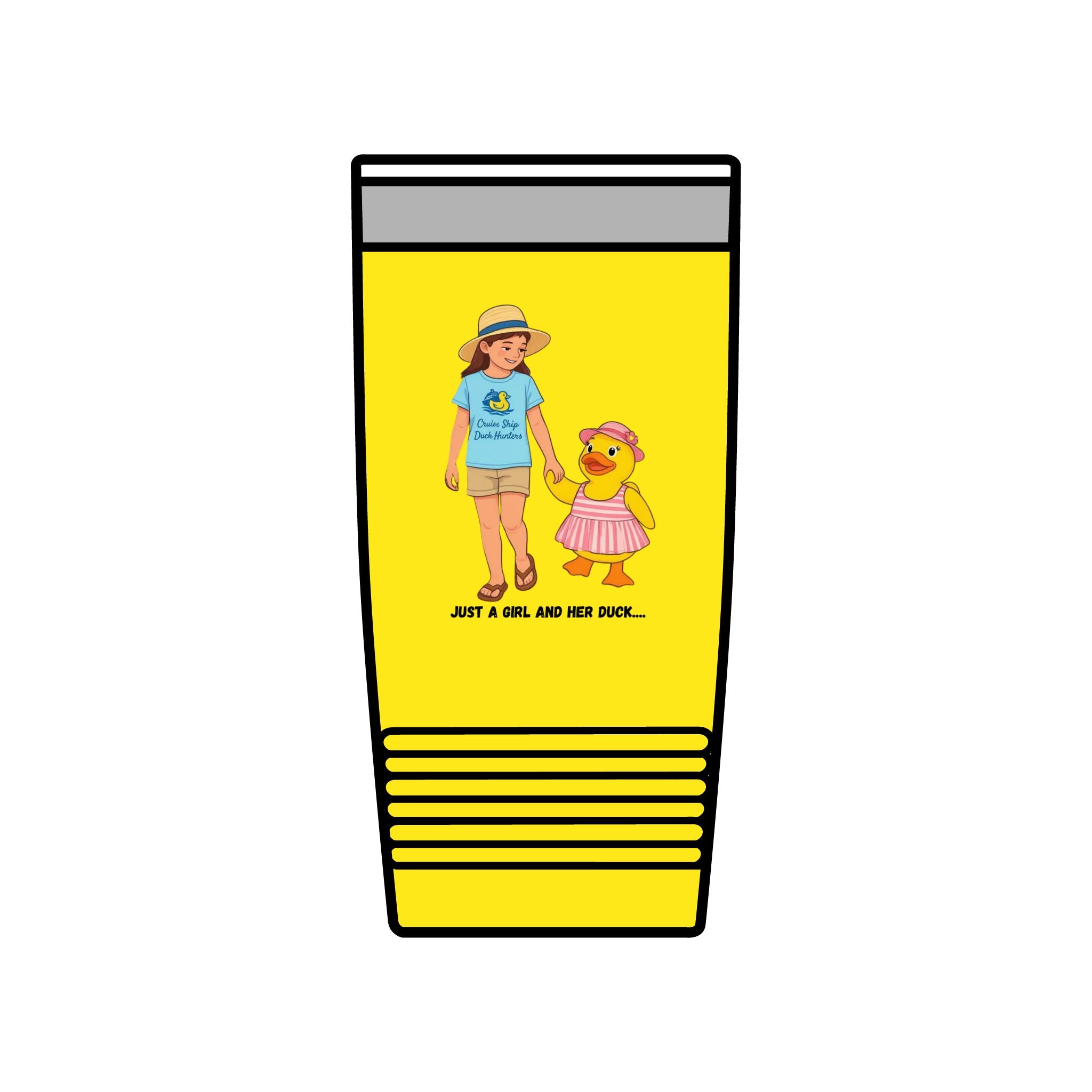 20oz Insulated Tumbler — "Just a Girl and Her Duck" Cute Mom & Kid Summer Design