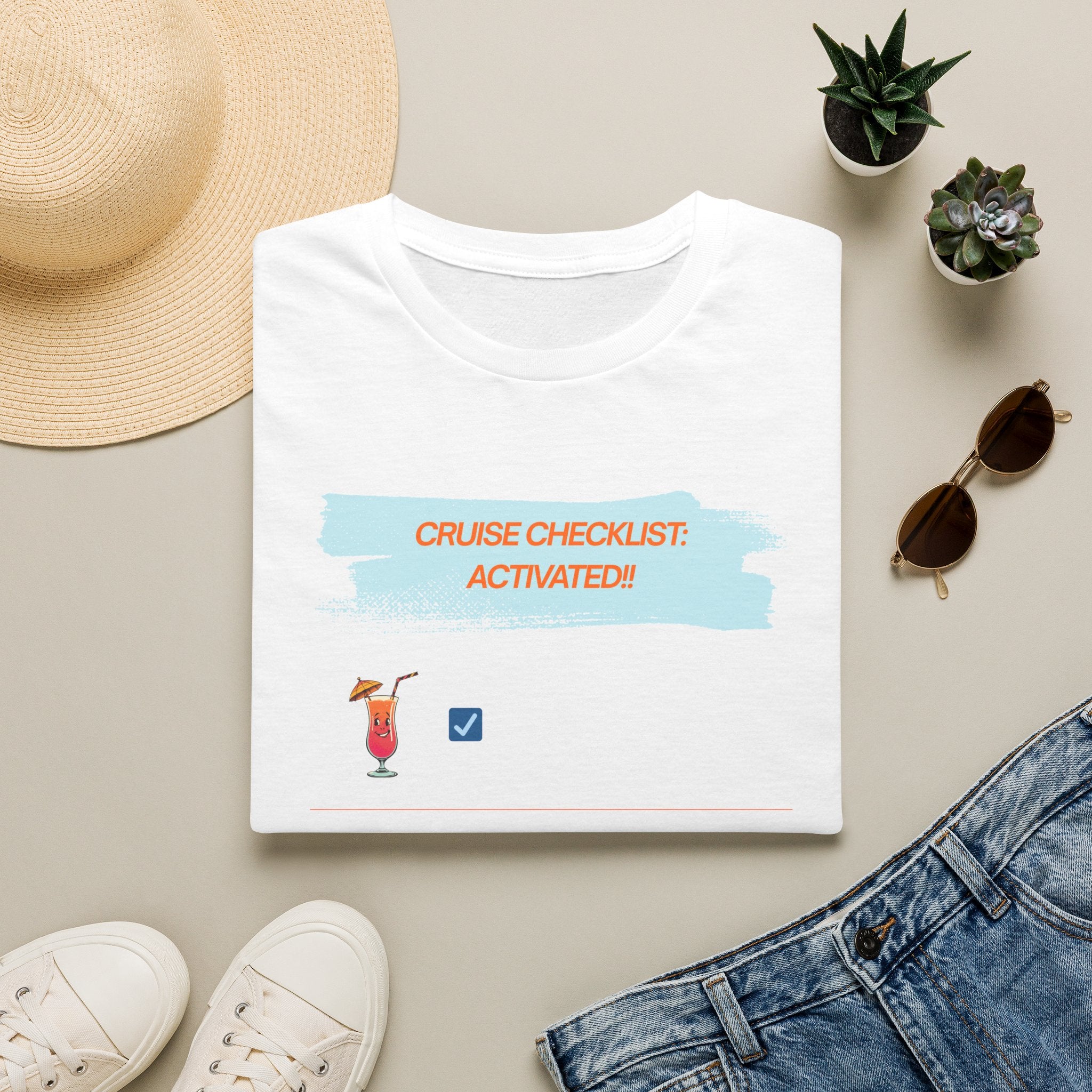 Cruise Checklist Activated T‑Shirt Male — Vacation Packing & Cruise Essentials Tee