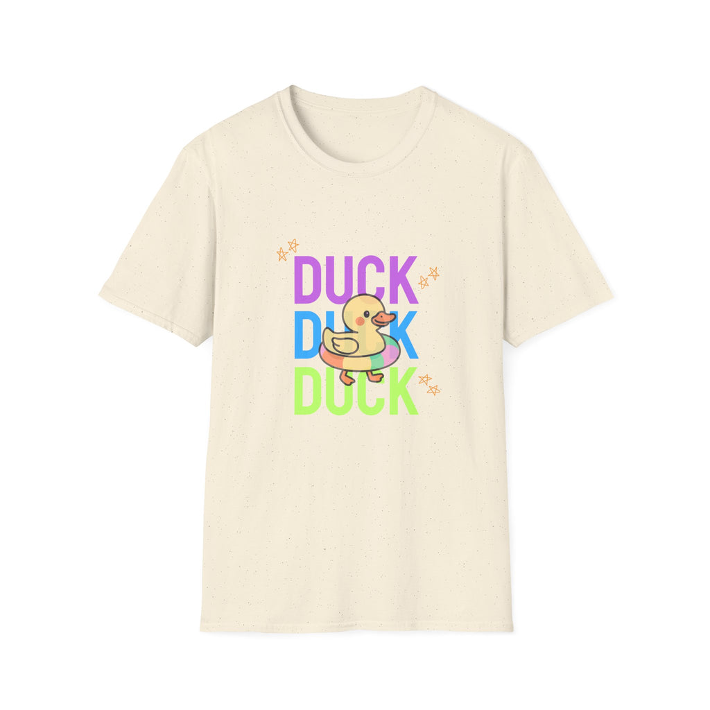 Duck Duck Rubber Duck T-Shirt — Cute Neon Duck Kids & Adult Graphic Tee