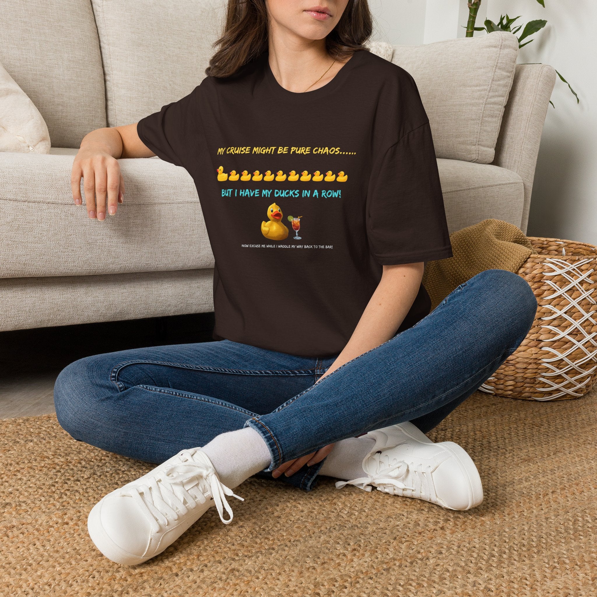 Cruise Chaos Rubber Duck T-Shirt — "My Cruise Might Be Pure Chaos... But I Have My Ducks In A Row"