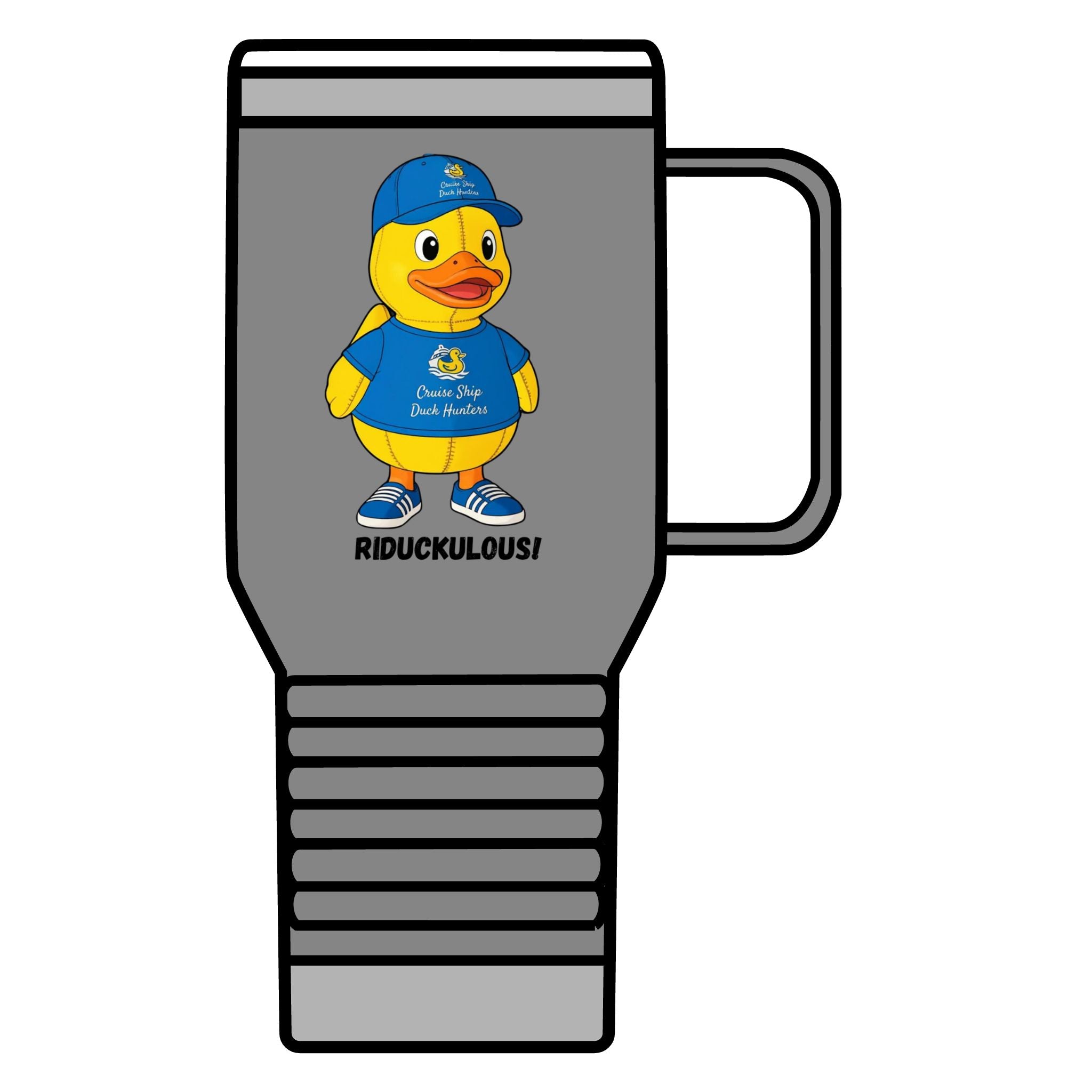 Duck Mascot 20oz Travel Mug – 'Riduckulous!' Cute Rubber Duck Coffee Tumbler