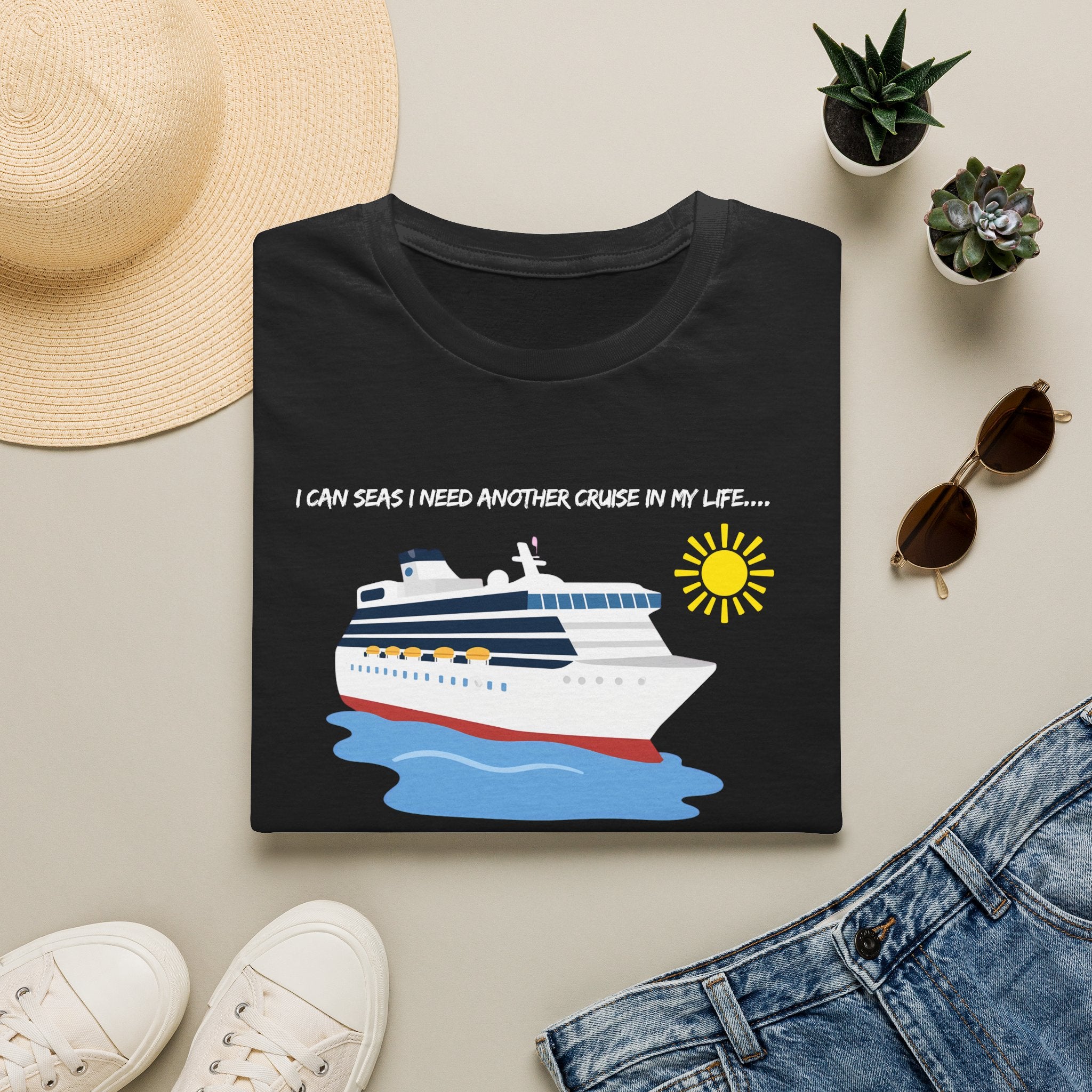 Ship Faced Cruise Ship Tee — Summer Vacation Boat Graphic T-Shirt