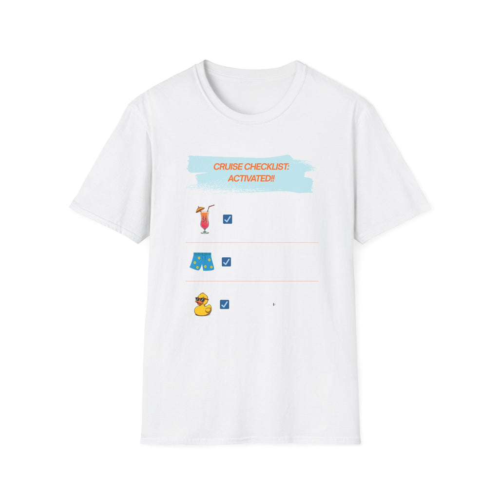 Cruise Checklist Activated T‑Shirt Male — Vacation Packing & Cruise Essentials Tee