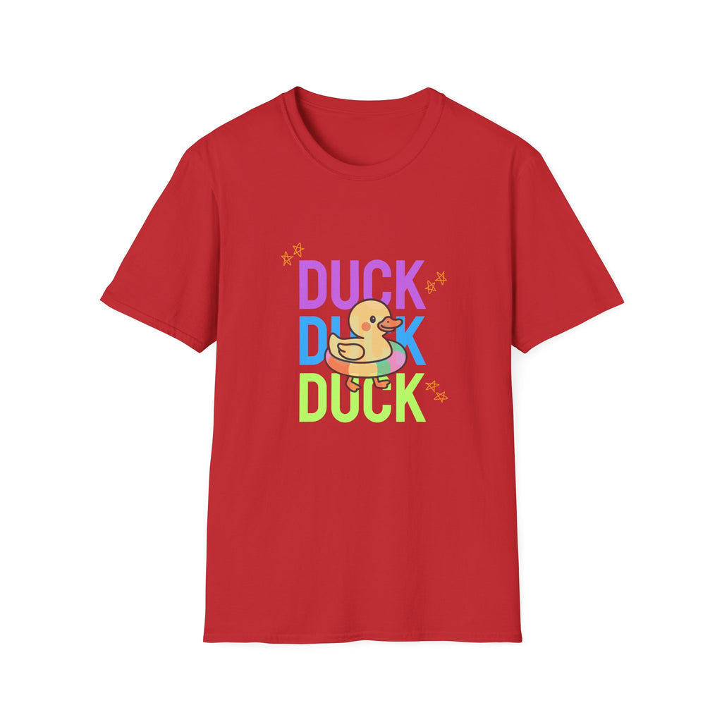 Duck Duck Rubber Duck T-Shirt — Cute Neon Duck Kids & Adult Graphic Tee