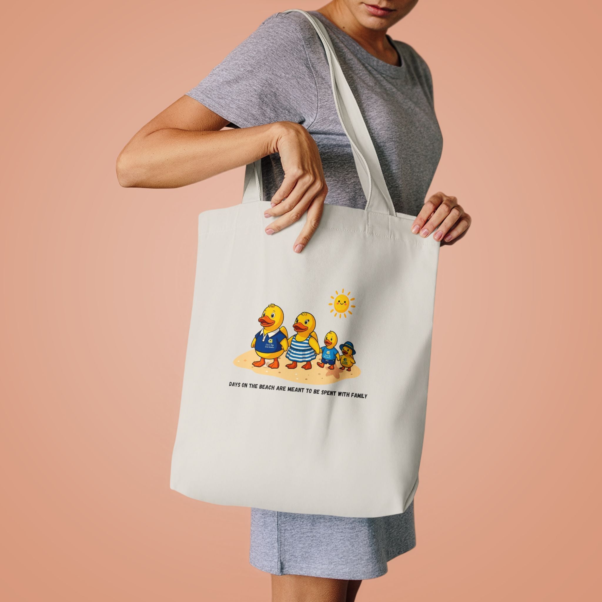 Rubber Duck Family Beach Cotton Tote Bag – Eco-Friendly Shopper