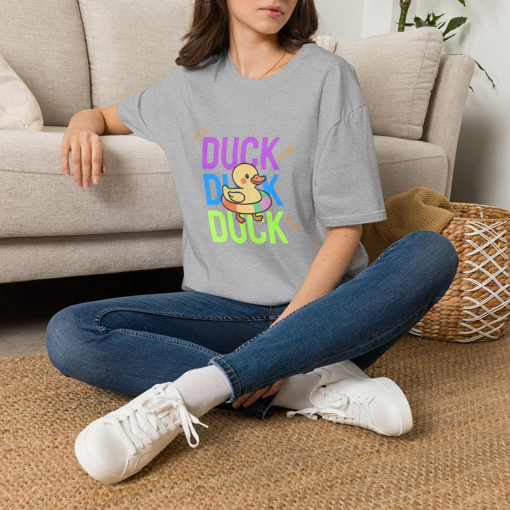 Duck Duck Rubber Duck T-Shirt — Cute Neon Duck Kids & Adult Graphic Tee