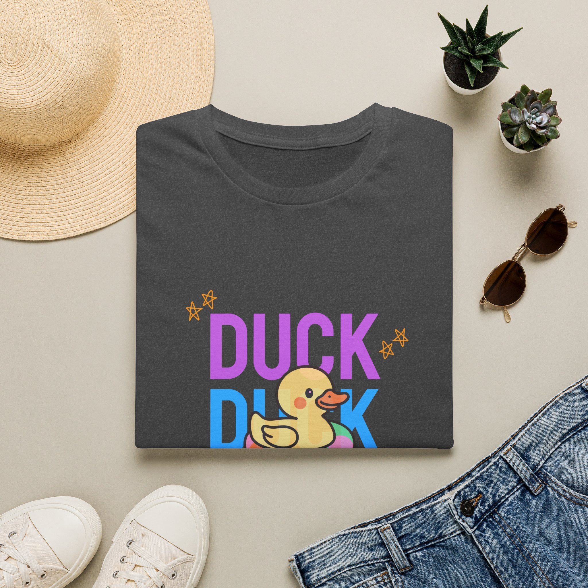 Duck Duck Rubber Duck T-Shirt — Cute Neon Duck Kids & Adult Graphic Tee