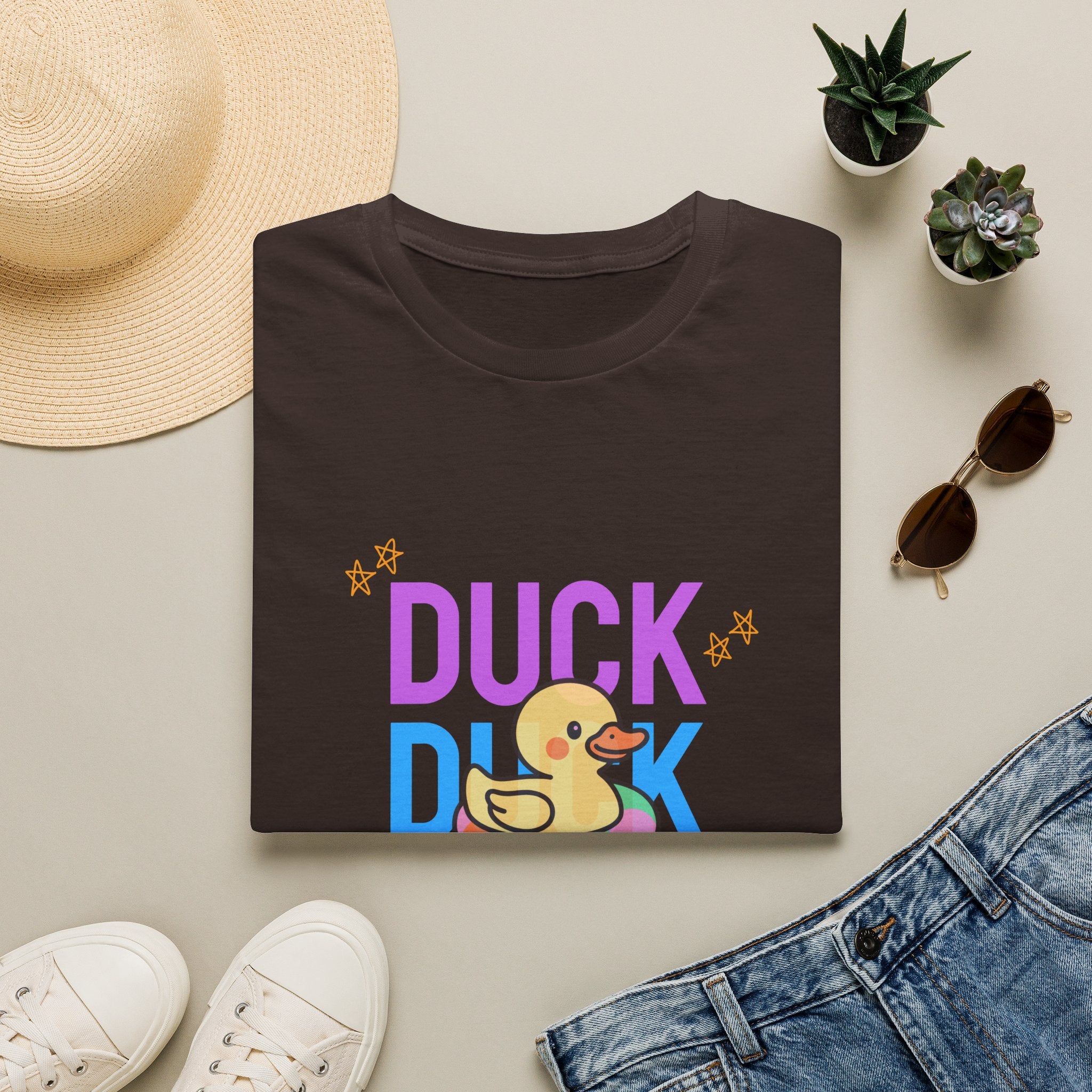 Duck Duck Rubber Duck T-Shirt — Cute Neon Duck Kids & Adult Graphic Tee