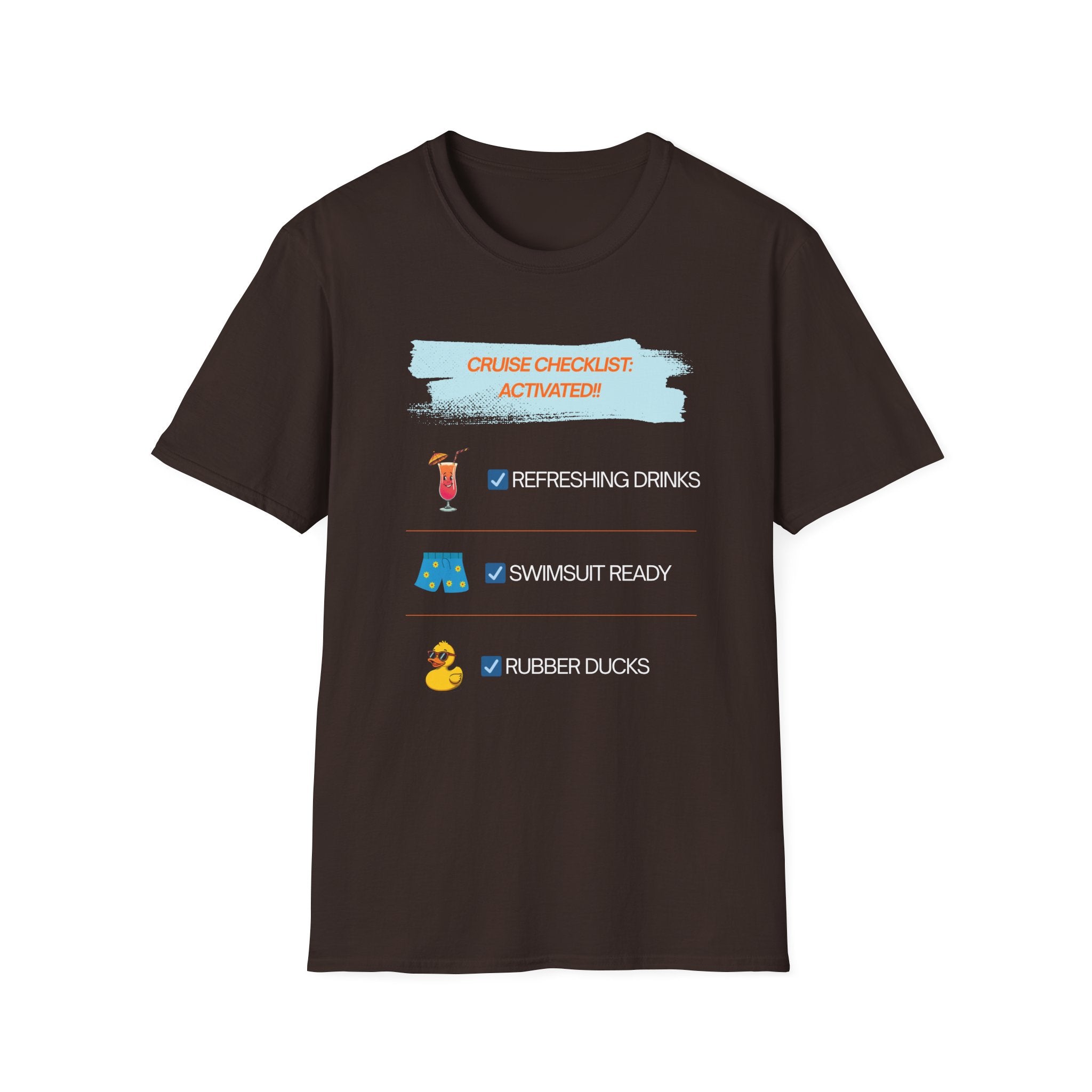 Cruise Checklist Activated T‑Shirt Male — Vacation Packing & Cruise Essentials Tee