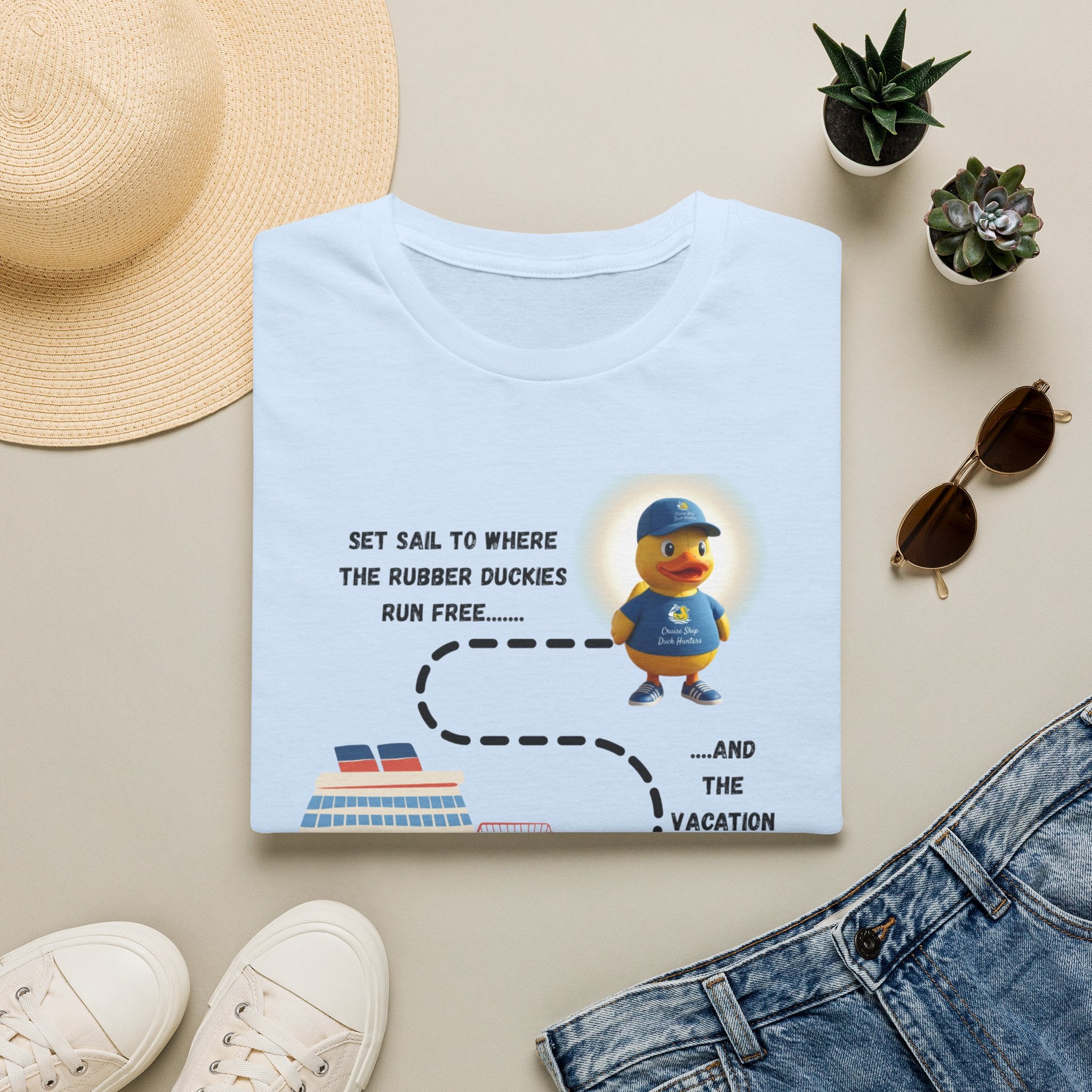 Rubber Ducky Cruise T-Shirt — 'Set Sail to Where the Rubber Duckies Run Free' Vacation Tee