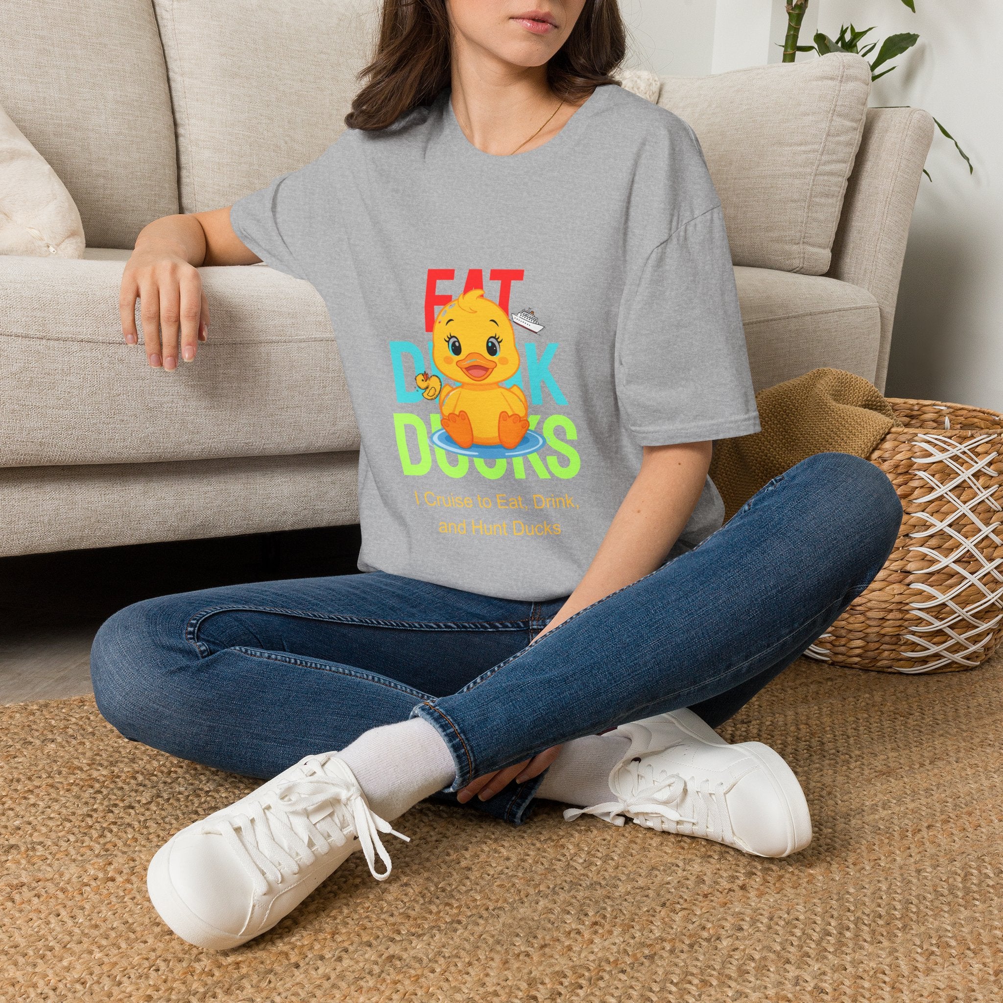 Duck Graphic T-Shirt — Cute "Eat Drink, Duck" Cartoon Tee