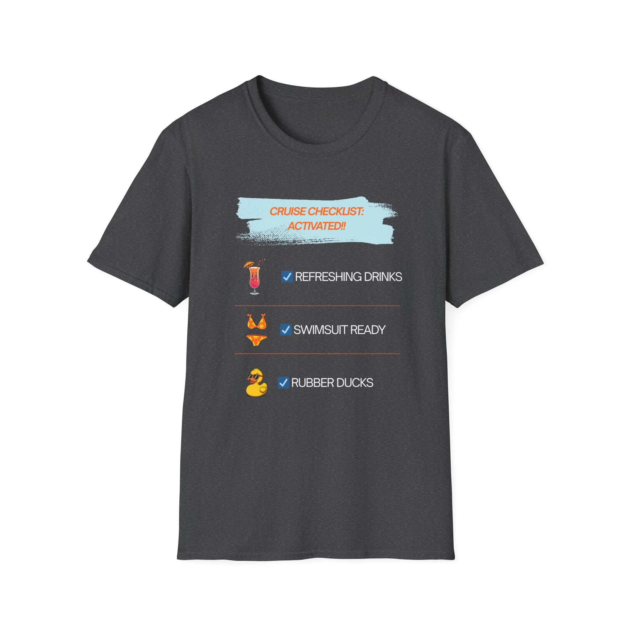 Cruise Checklist T-Shirt — "Cruise Checklist: Activated!" Female Vacation Tee