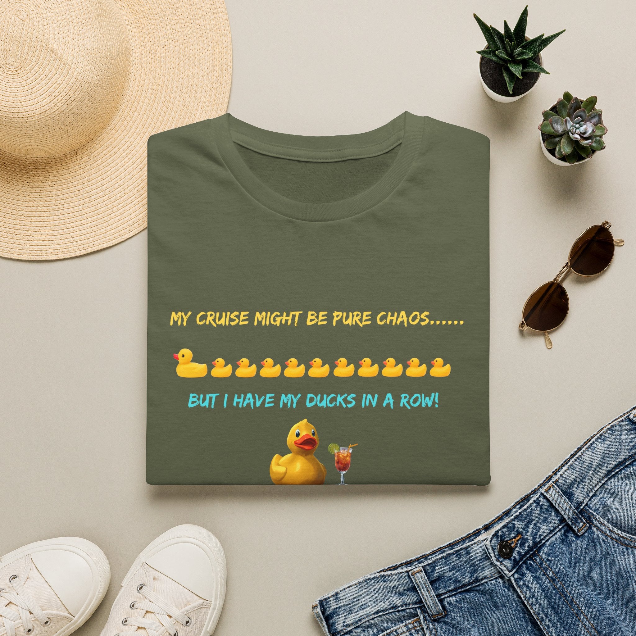 Cruise Chaos Rubber Duck T-Shirt — "My Cruise Might Be Pure Chaos... But I Have My Ducks In A Row"