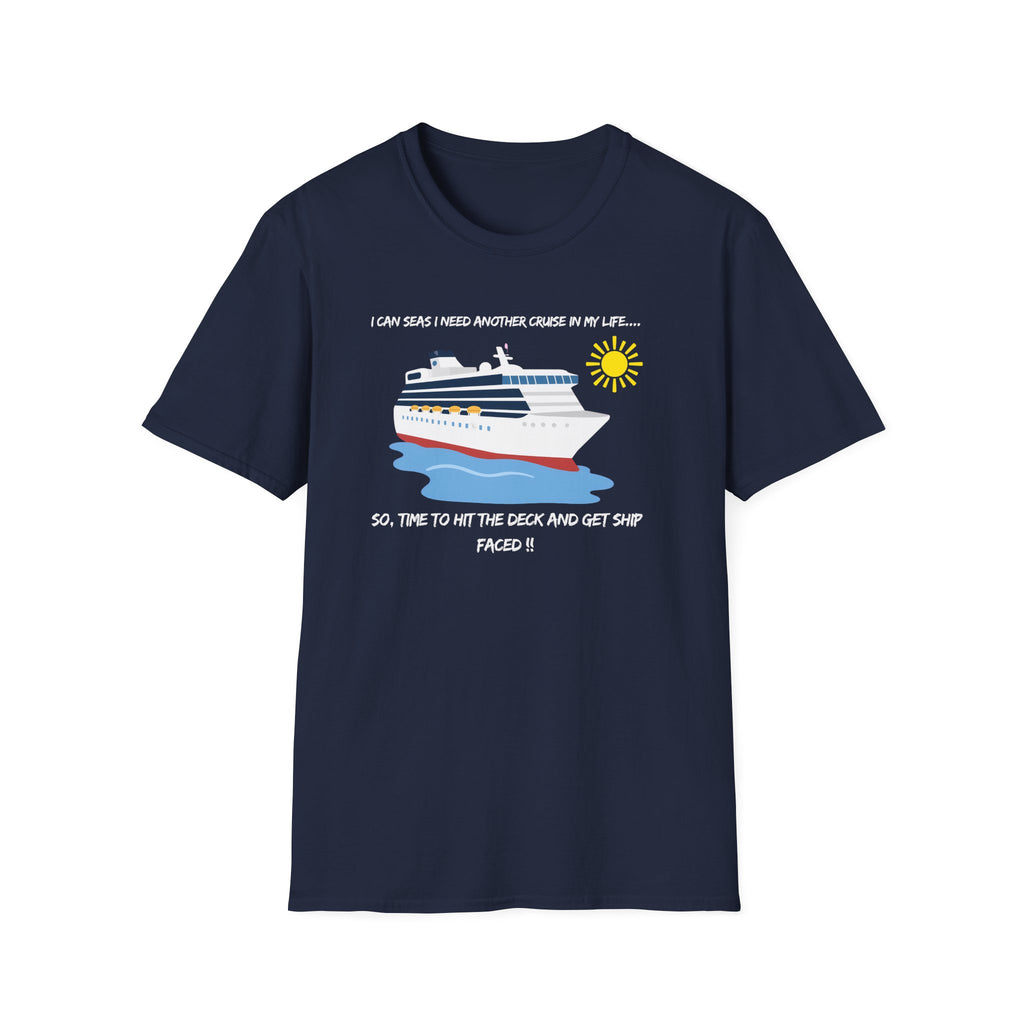 Ship Faced Cruise Ship Tee — Summer Vacation Boat Graphic T-Shirt