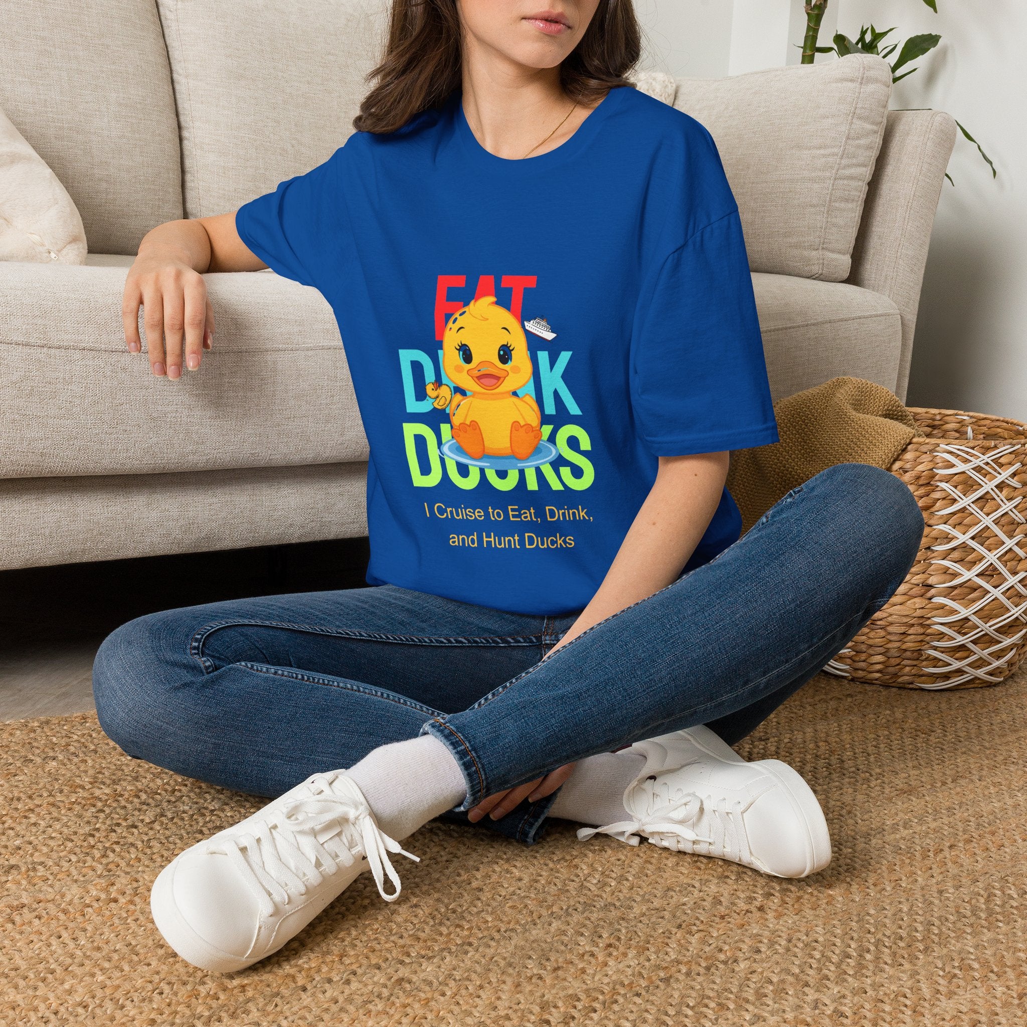 Duck Graphic T-Shirt — Cute "Eat Drink, Duck" Cartoon Tee