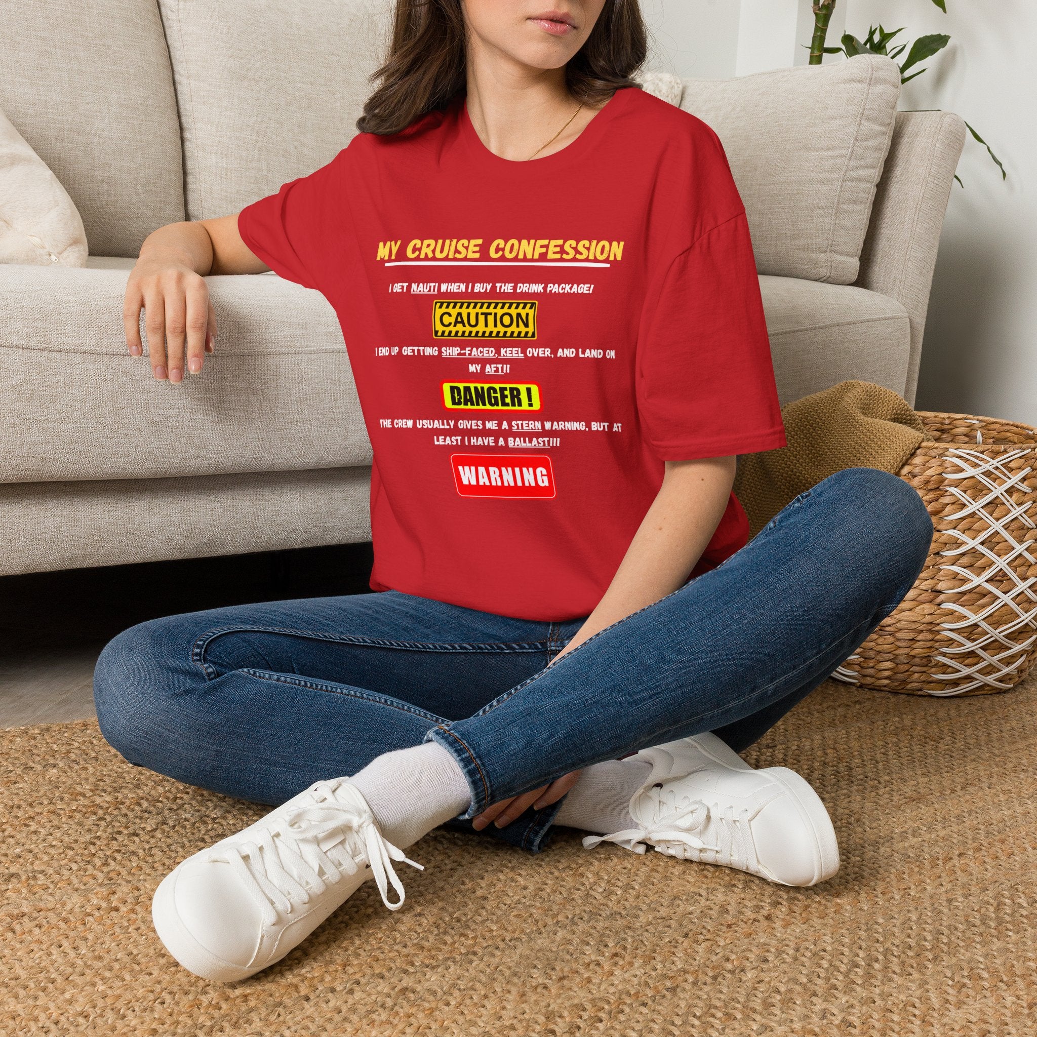 Cruise Confessions T-Shirt — “My Cruise Confession” Warning Graphic Tee
