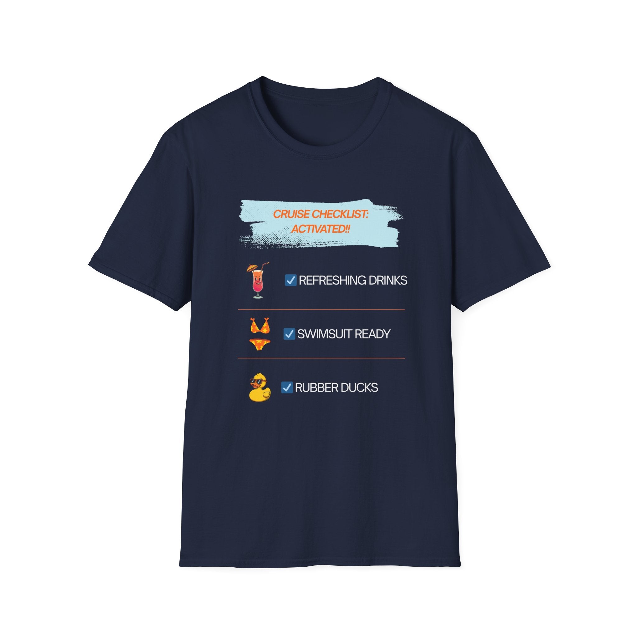 Cruise Checklist T-Shirt — "Cruise Checklist: Activated!" Female Vacation Tee