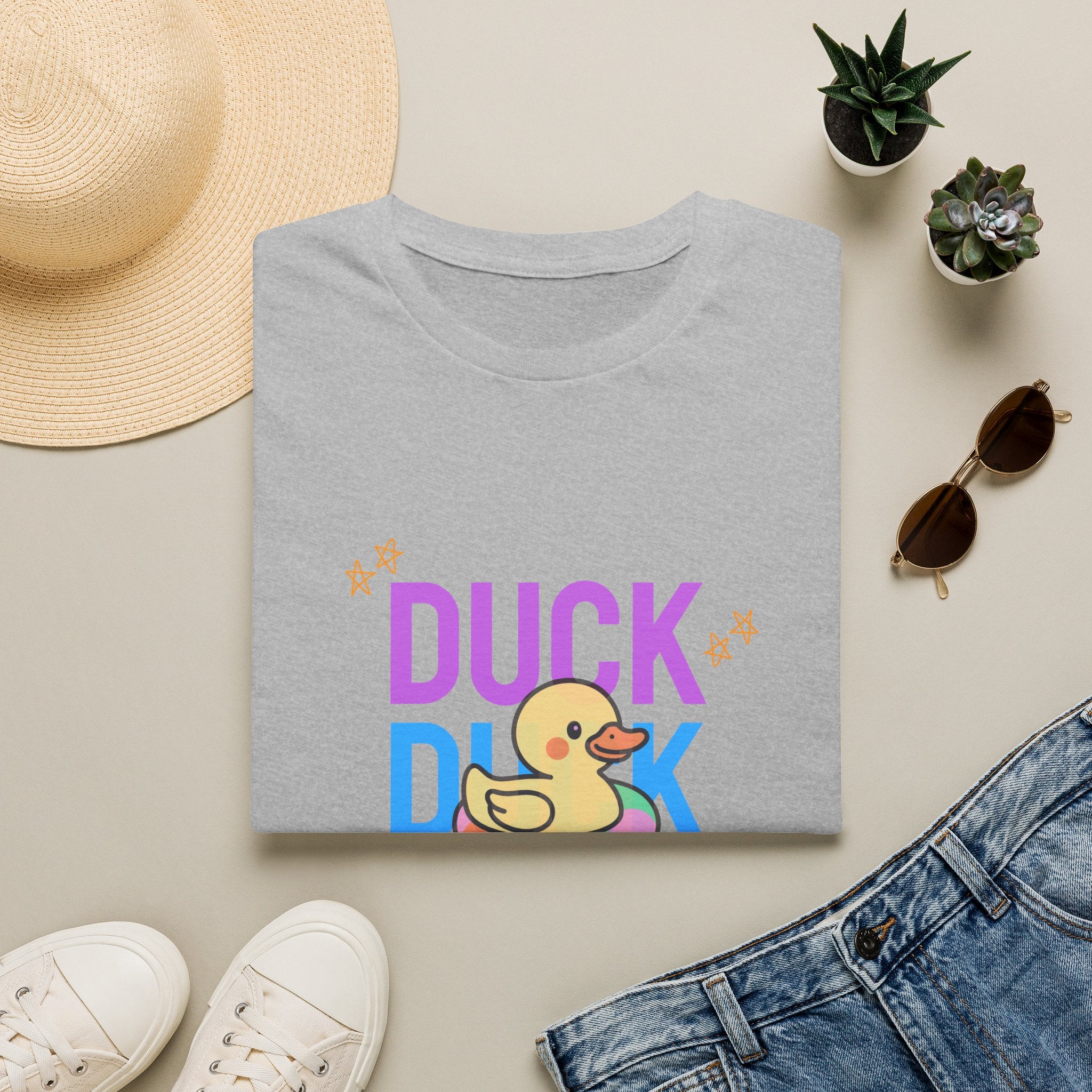 Duck Duck Rubber Duck T-Shirt — Cute Neon Duck Kids & Adult Graphic Tee