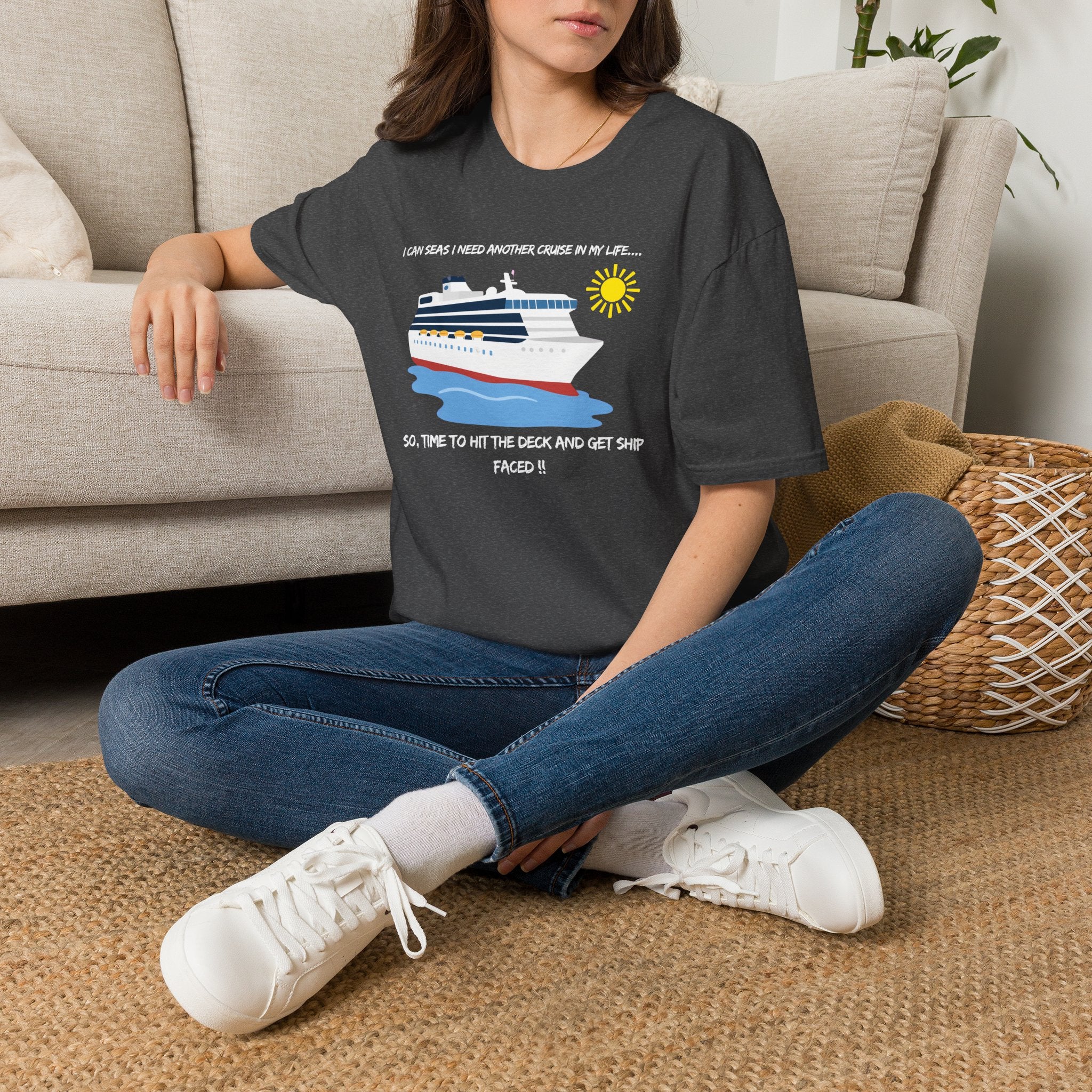 Ship Faced Cruise Ship Tee — Summer Vacation Boat Graphic T-Shirt