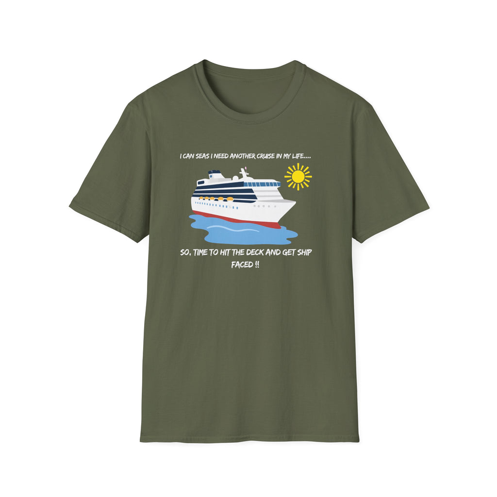 Ship Faced Cruise Ship Tee — Summer Vacation Boat Graphic T-Shirt