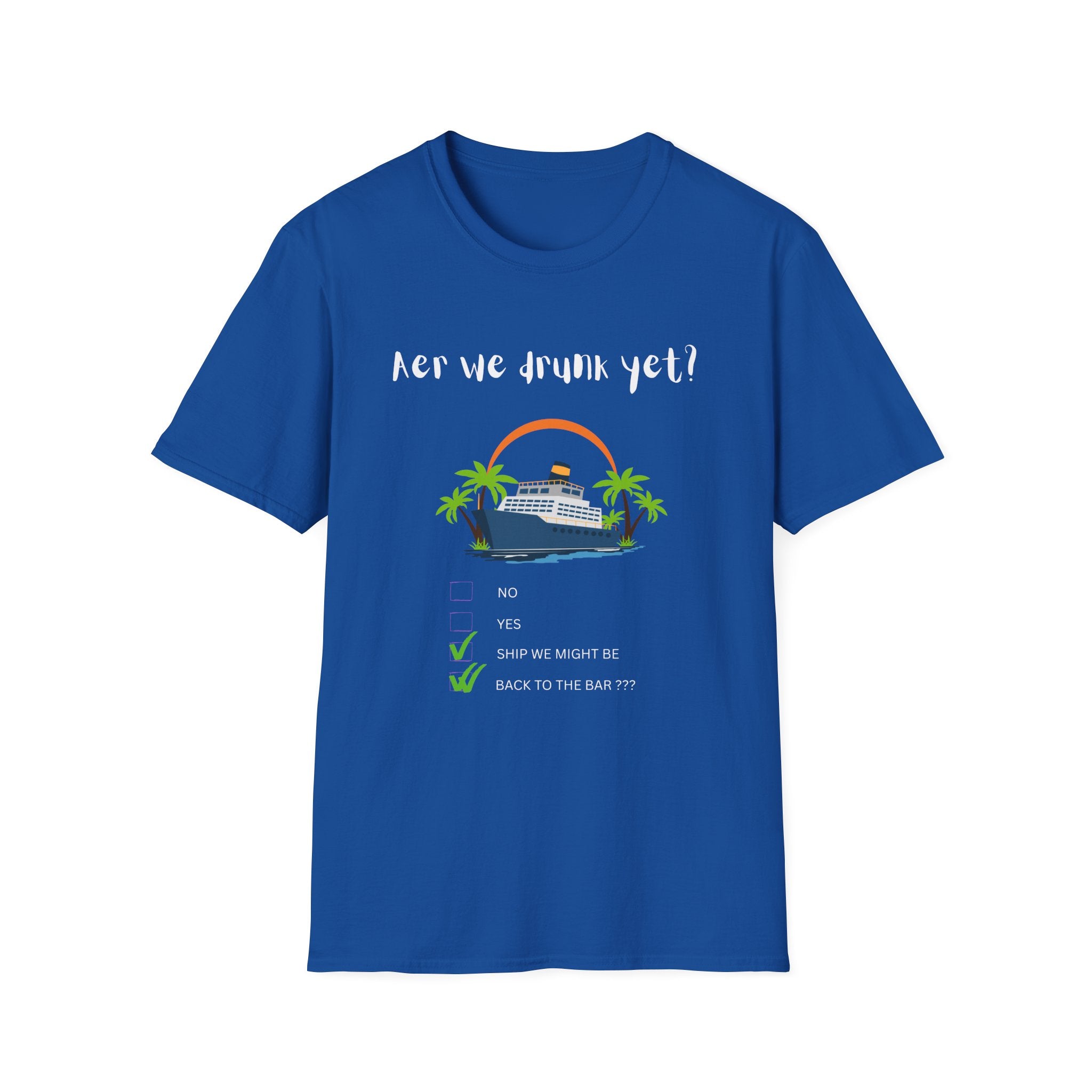 Cruise Vacation T‑Shirt - 'Are We Drunk Yet?' Funny Beach & Party Tee