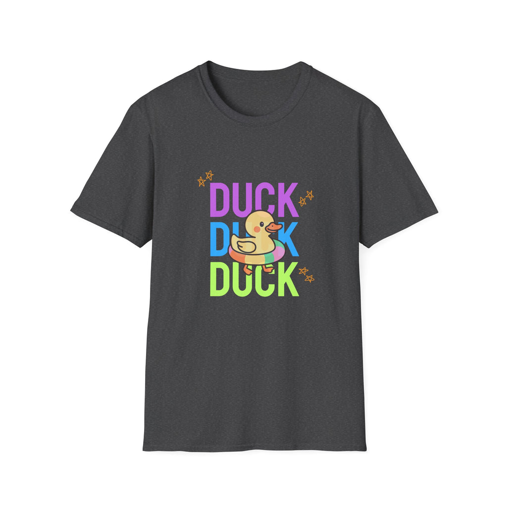 Duck Duck Rubber Duck T-Shirt — Cute Neon Duck Kids & Adult Graphic Tee