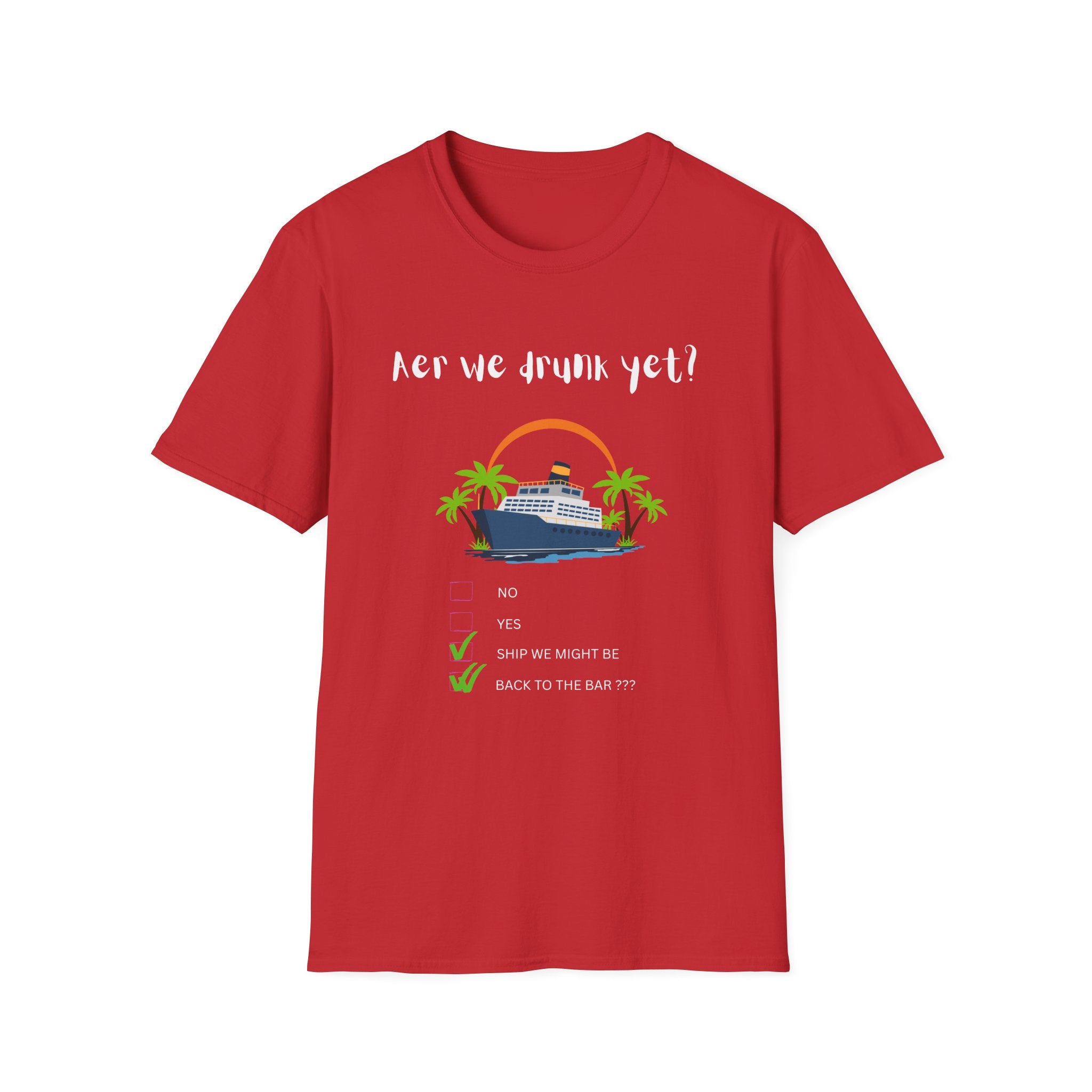 Cruise Vacation T‑Shirt - 'Are We Drunk Yet?' Funny Beach & Party Tee