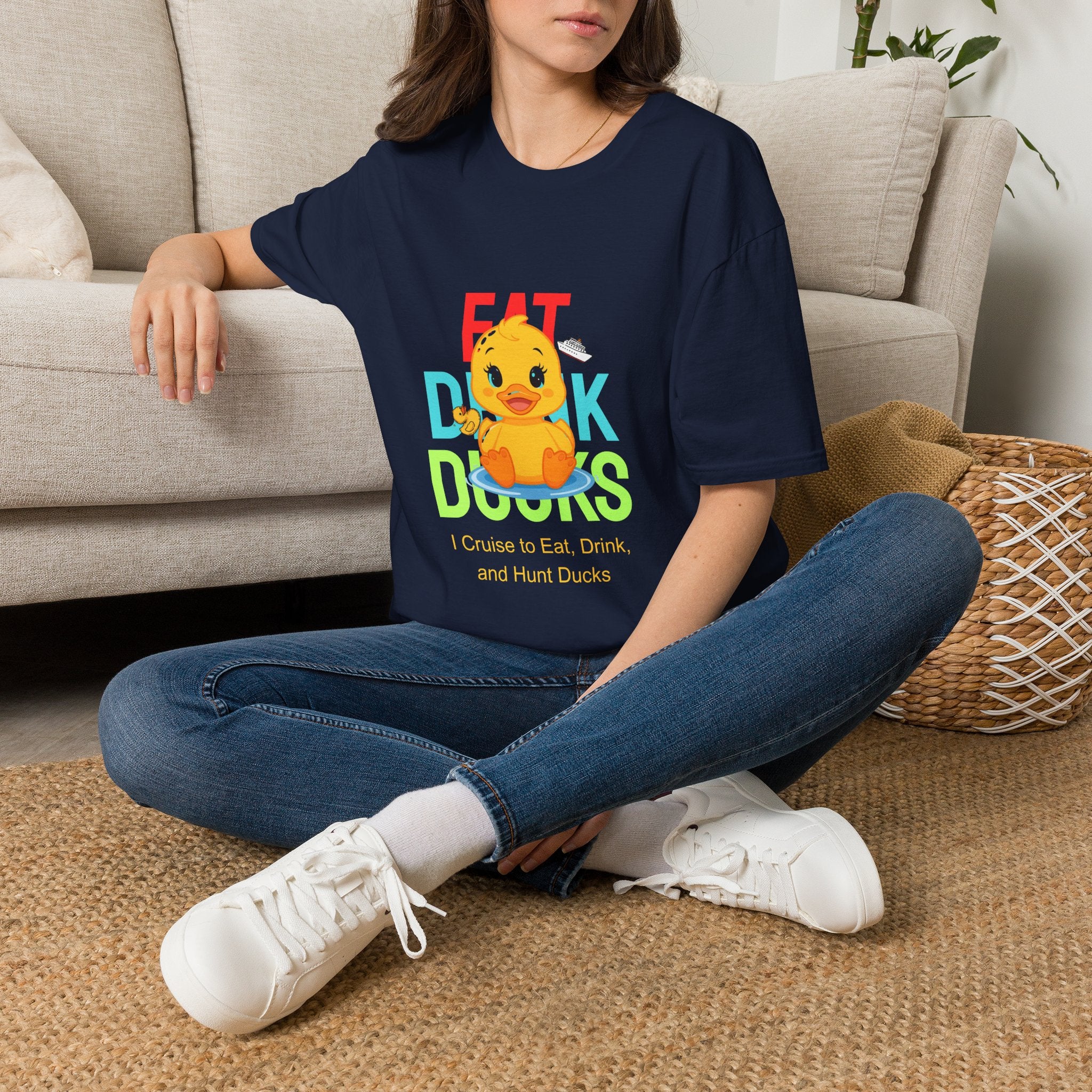 Duck Graphic T-Shirt — Cute "Eat Drink, Duck" Cartoon Tee