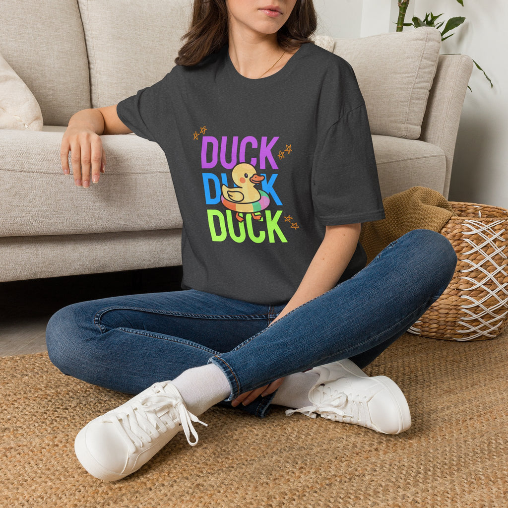 Duck Duck Rubber Duck T-Shirt — Cute Neon Duck Kids & Adult Graphic Tee