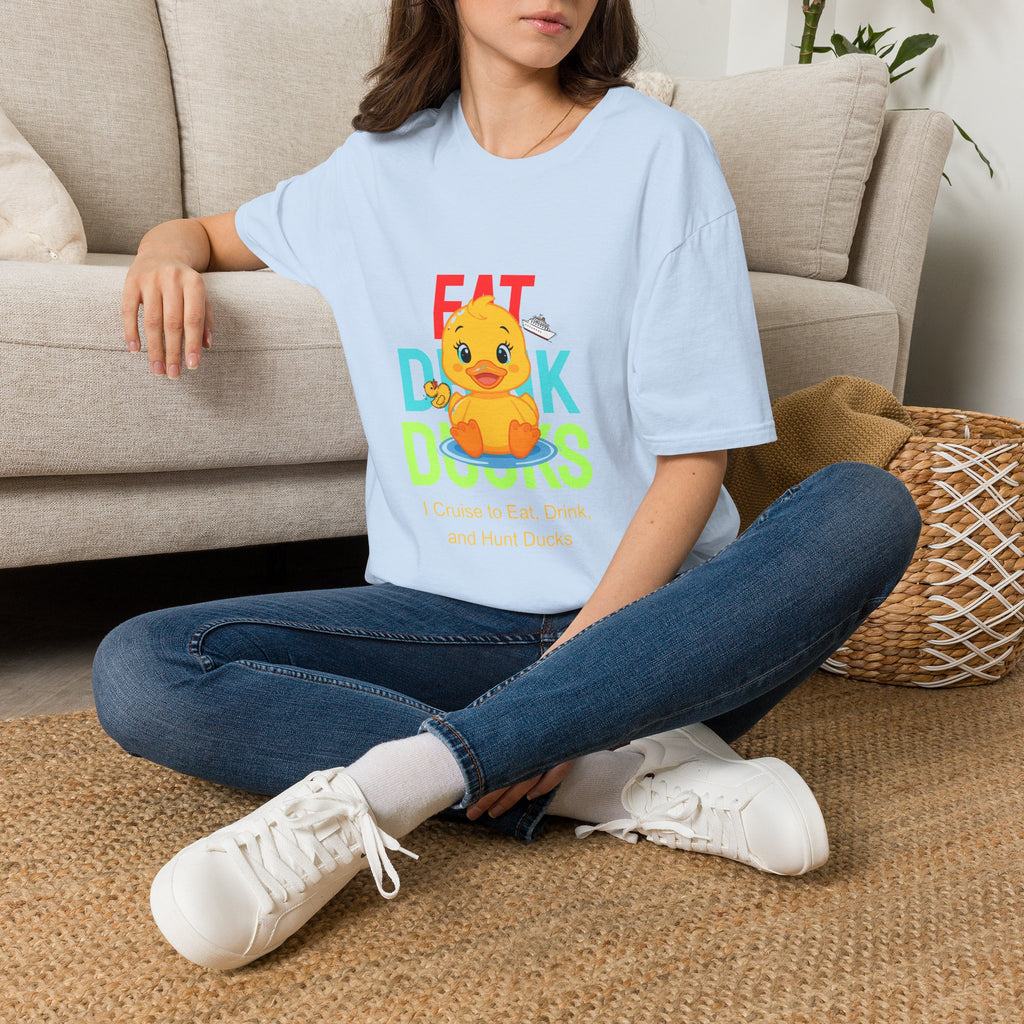 Duck Graphic T-Shirt — Cute "Eat Drink, Duck" Cartoon Tee