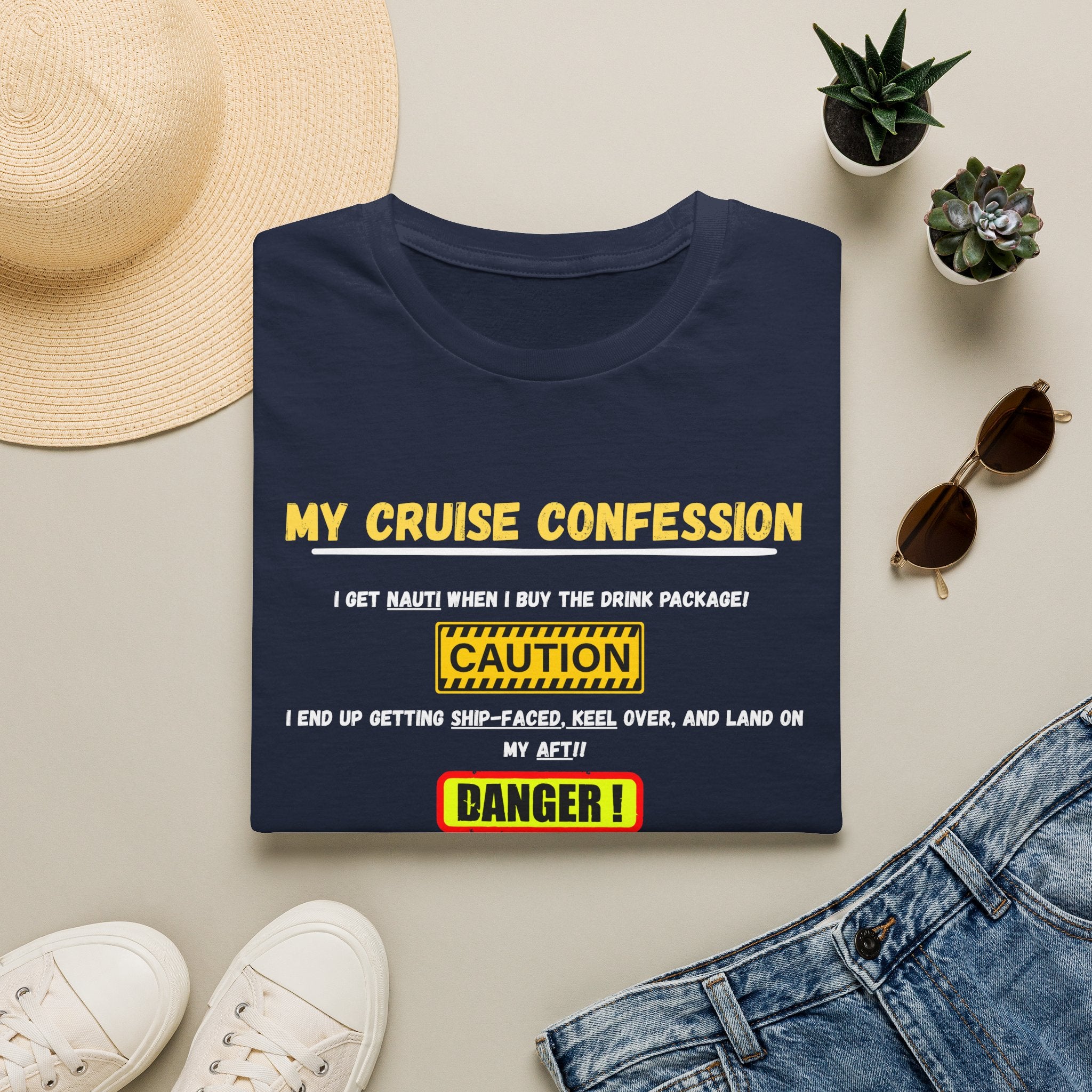 Cruise Confessions T-Shirt — “My Cruise Confession” Warning Graphic Tee