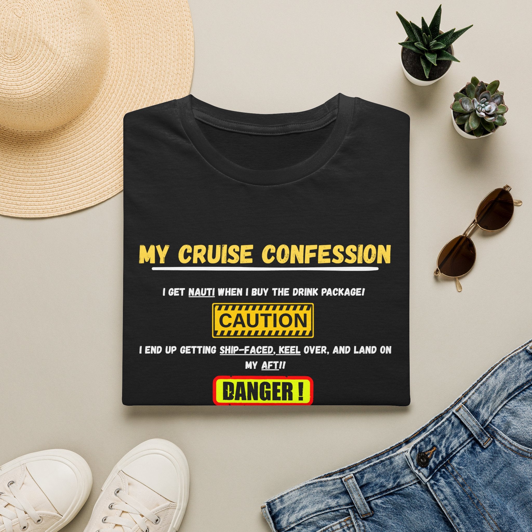 Cruise Confessions T-Shirt — “My Cruise Confession” Warning Graphic Tee