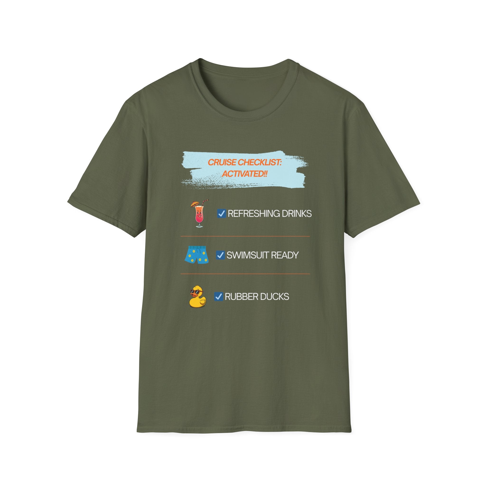 Cruise Checklist Activated T‑Shirt Male — Vacation Packing & Cruise Essentials Tee