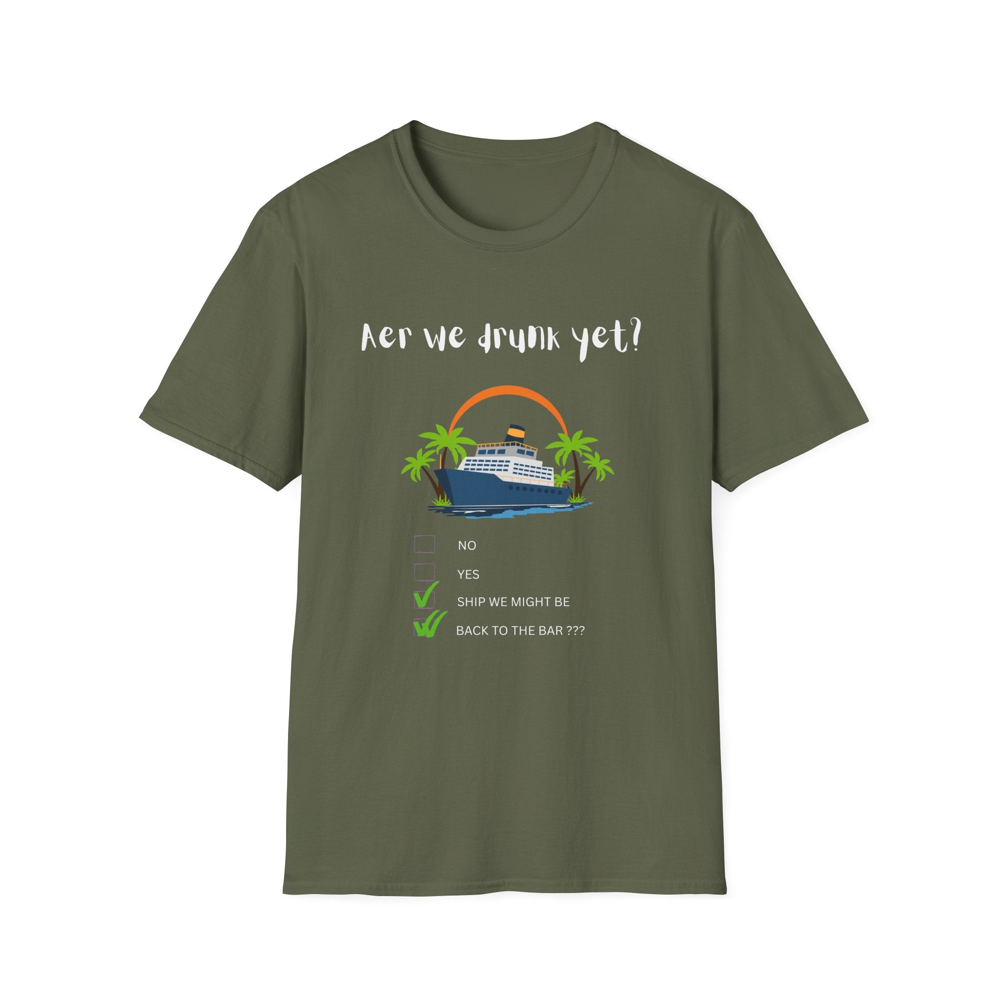 Cruise Vacation T‑Shirt - 'Are We Drunk Yet?' Funny Beach & Party Tee