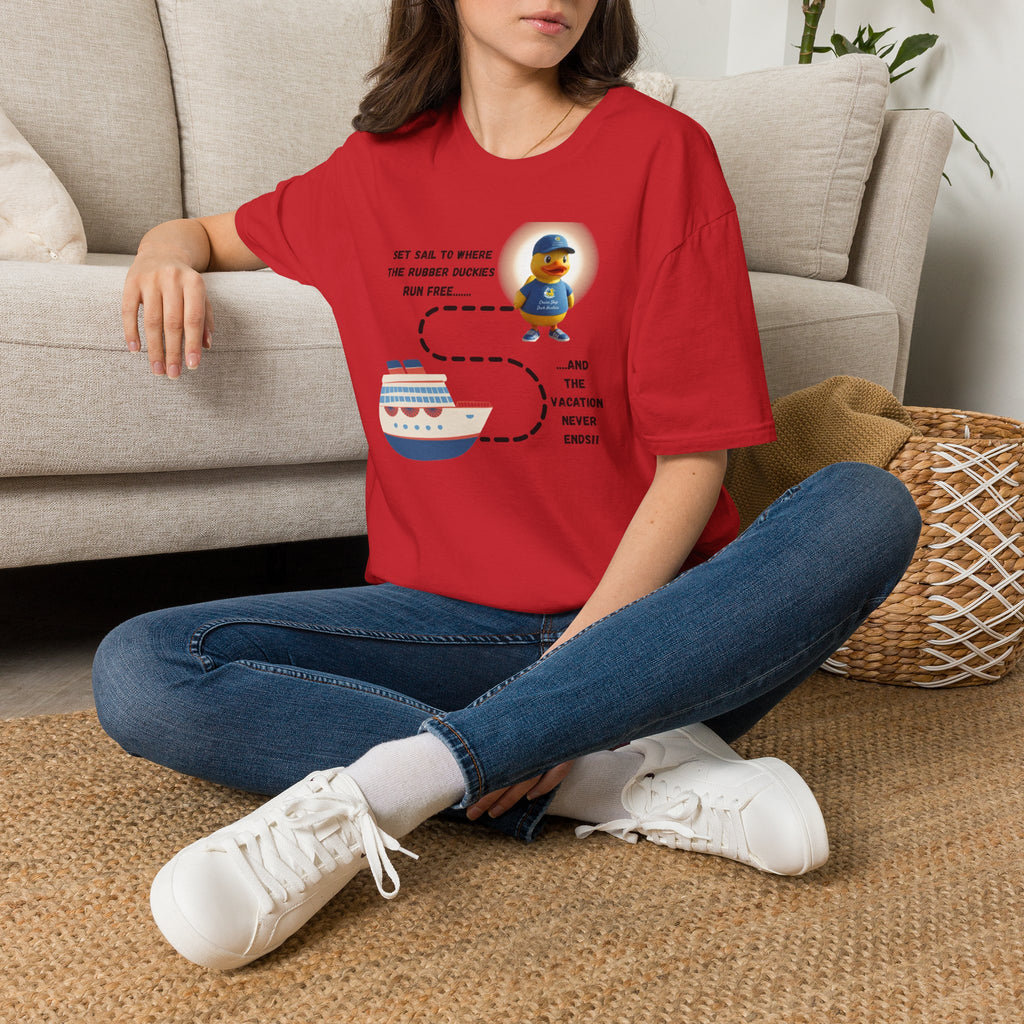 Rubber Ducky Cruise T-Shirt — 'Set Sail to Where the Rubber Duckies Run Free' Vacation Tee