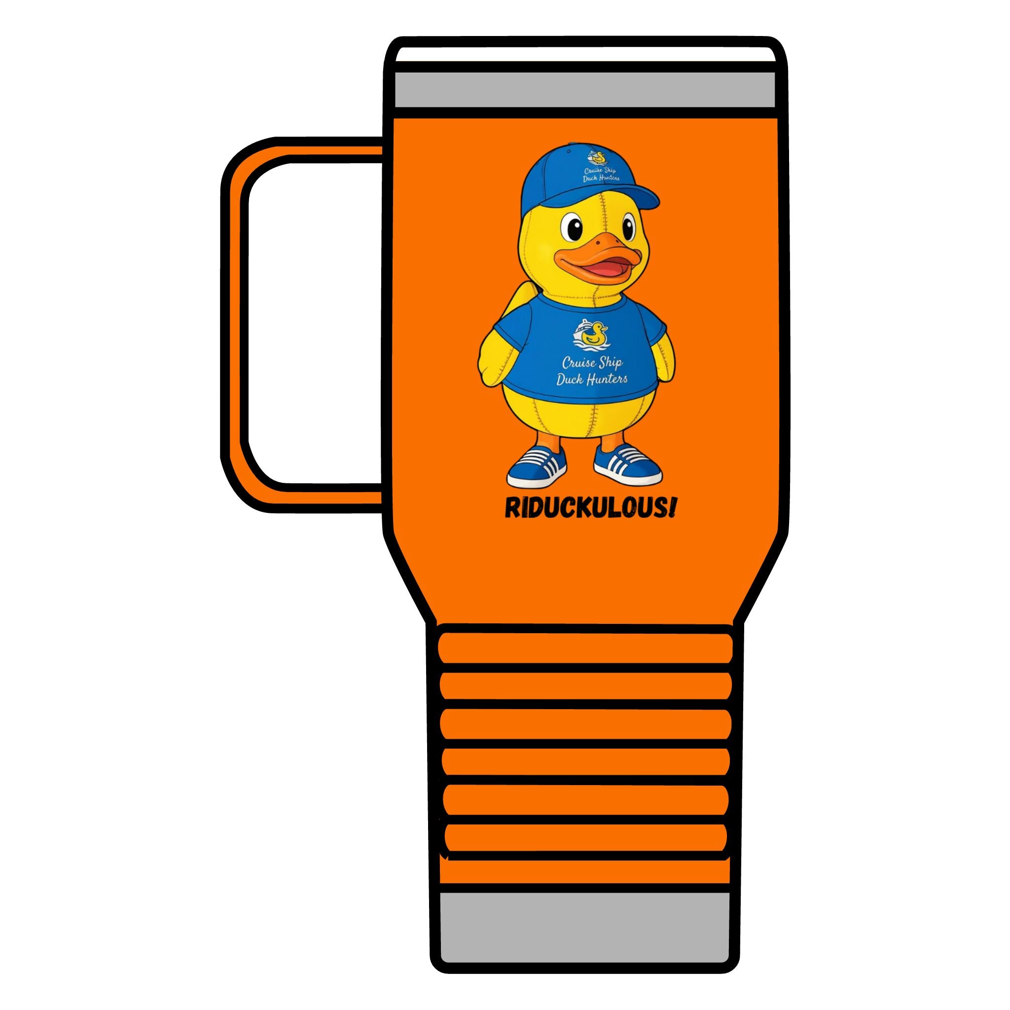 Duck Mascot 20oz Travel Mug – 'Riduckulous!' Cute Rubber Duck Coffee Tumbler