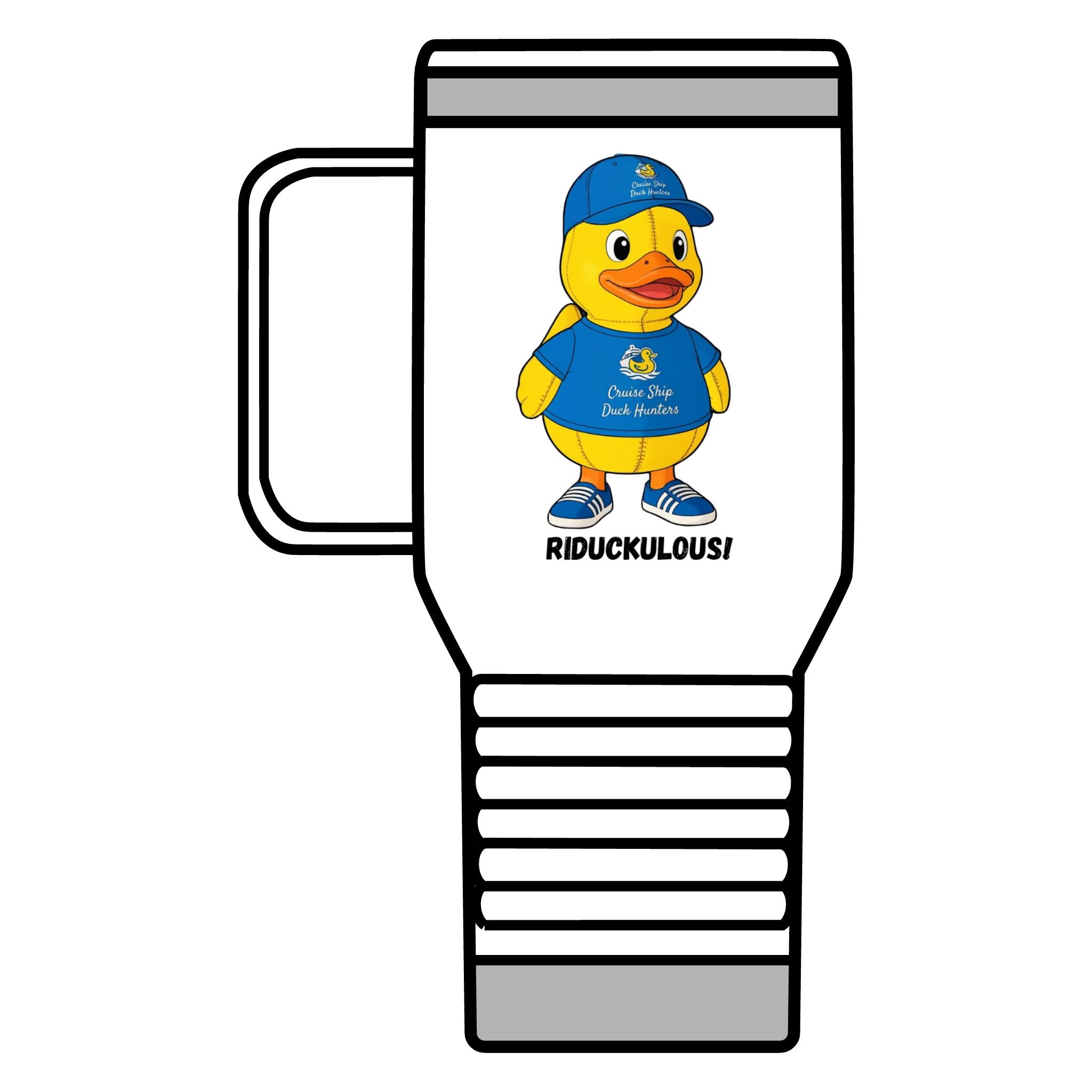 Duck Mascot 20oz Travel Mug – 'Riduckulous!' Cute Rubber Duck Coffee Tumbler