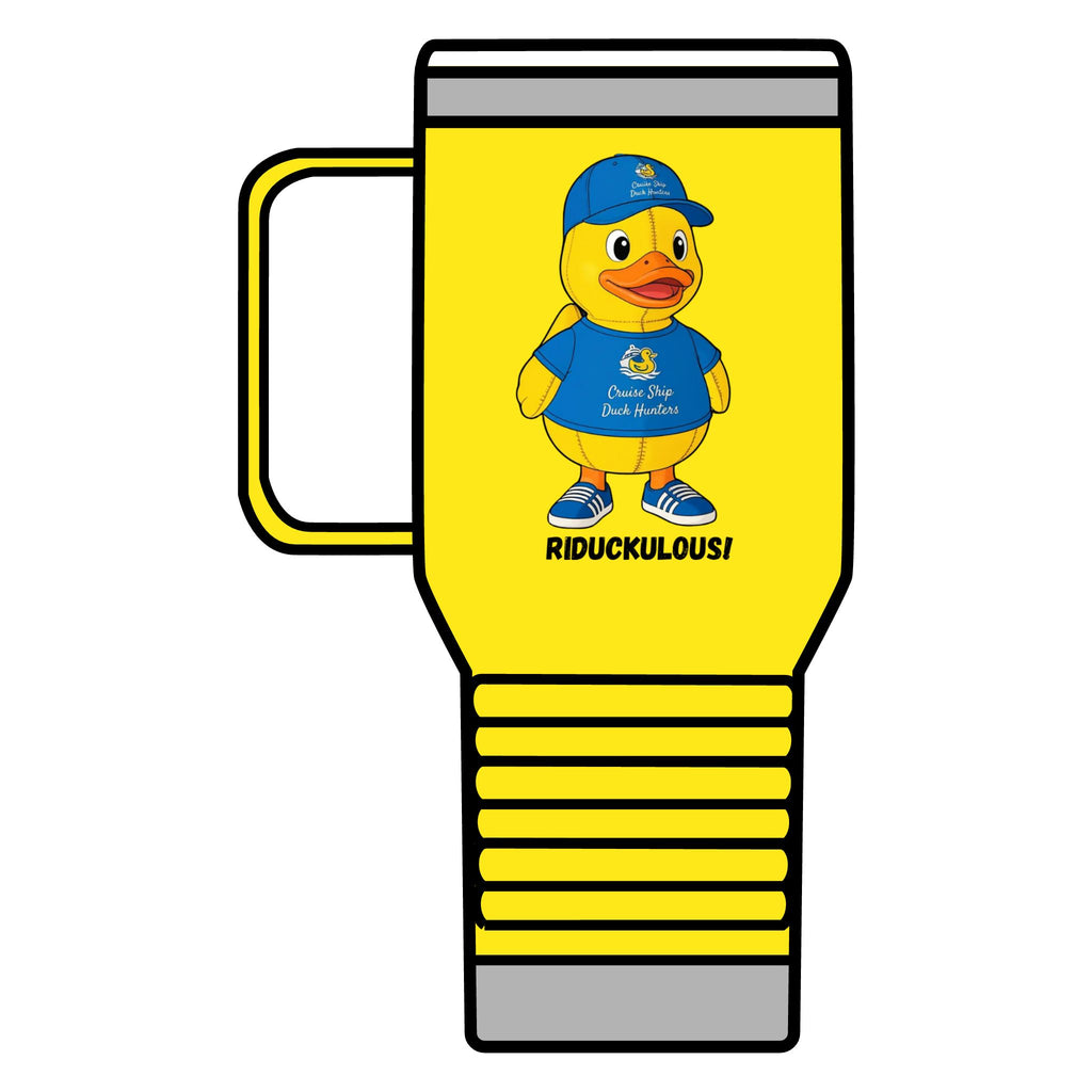 Duck Mascot 20oz Travel Mug – 'Riduckulous!' Cute Rubber Duck Coffee Tumbler