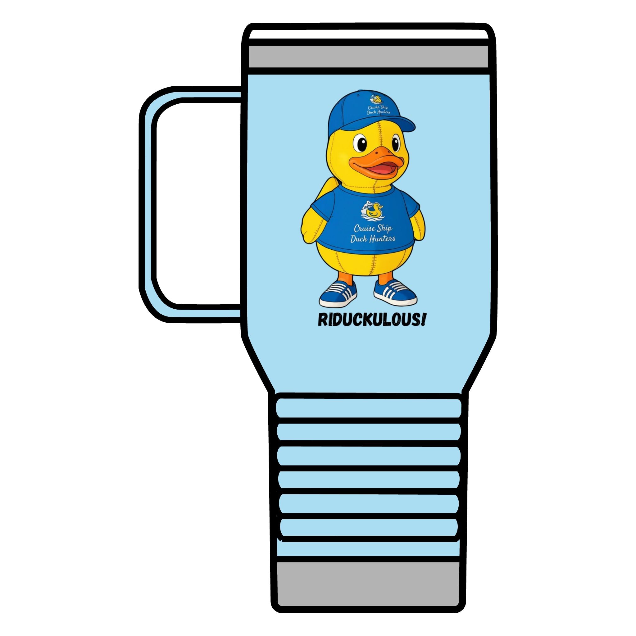 Duck Mascot 20oz Travel Mug – 'Riduckulous!' Cute Rubber Duck Coffee Tumbler