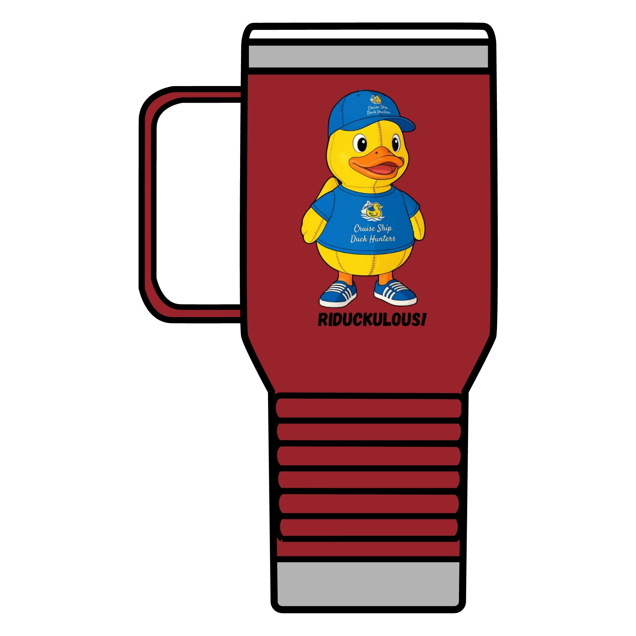 Duck Mascot 20oz Travel Mug – 'Riduckulous!' Cute Rubber Duck Coffee Tumbler