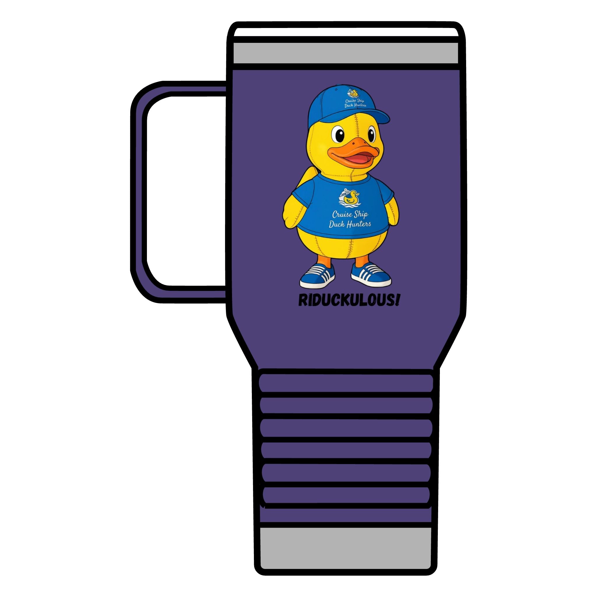 Duck Mascot 20oz Travel Mug – 'Riduckulous!' Cute Rubber Duck Coffee Tumbler