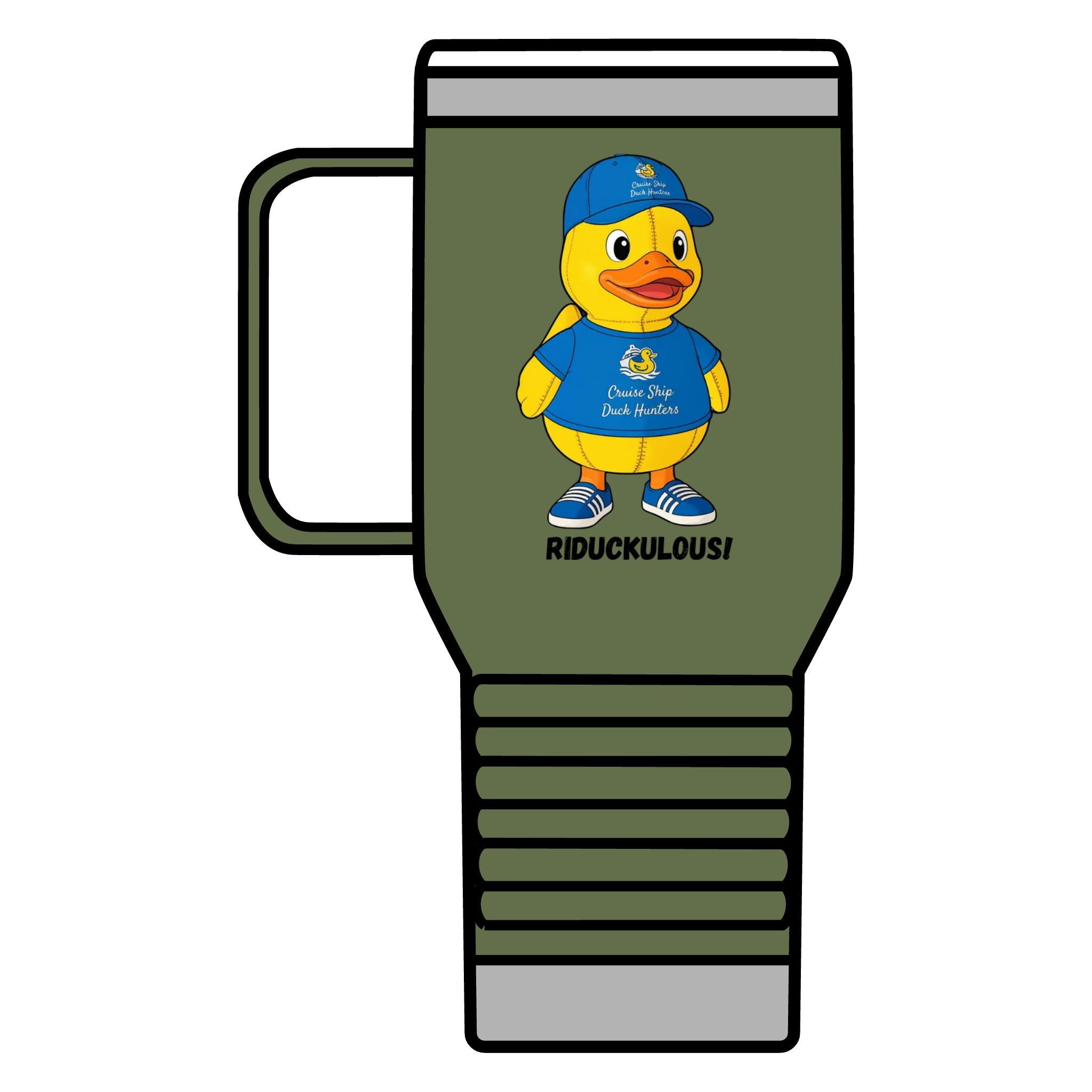Duck Mascot 20oz Travel Mug – 'Riduckulous!' Cute Rubber Duck Coffee Tumbler