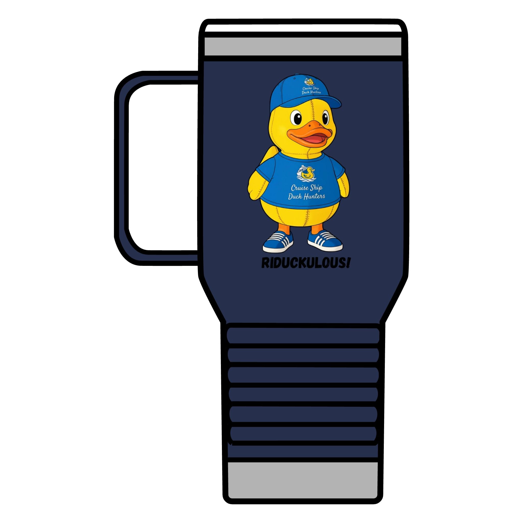 Duck Mascot 20oz Travel Mug – 'Riduckulous!' Cute Rubber Duck Coffee Tumbler