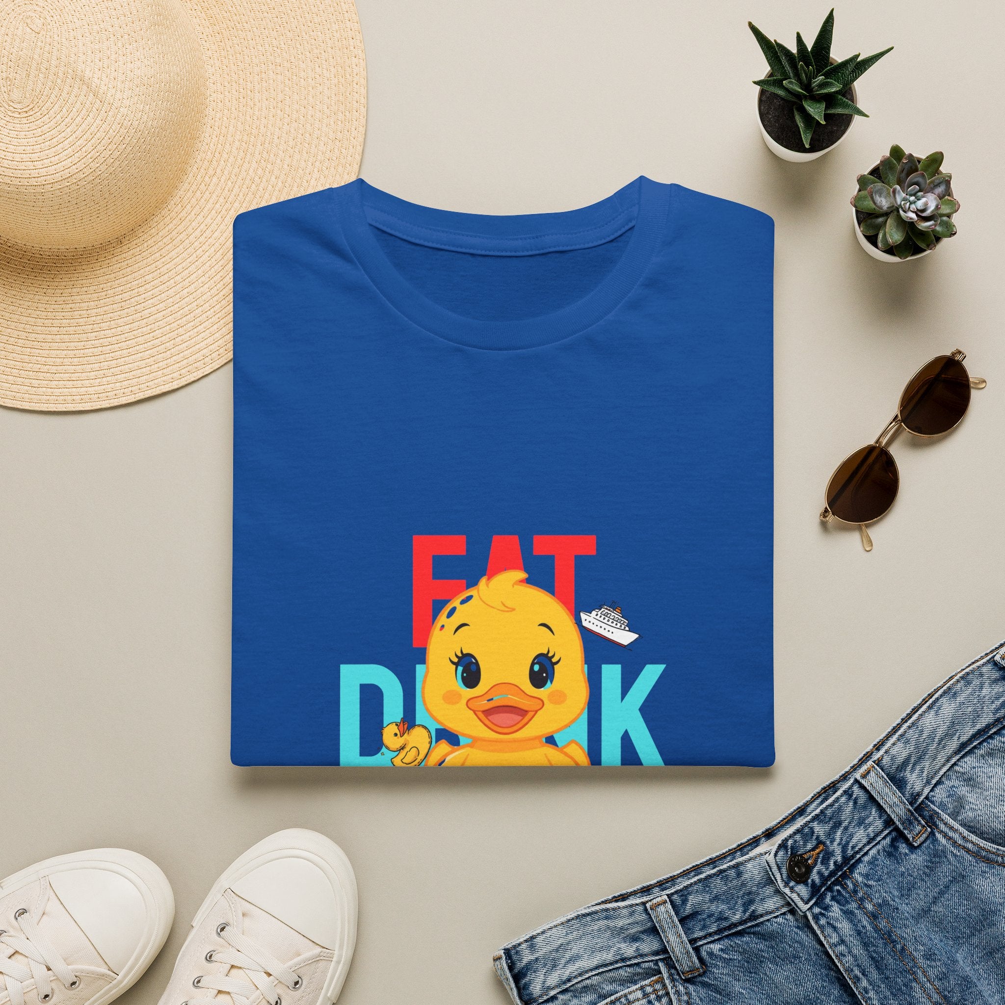 Duck Graphic T-Shirt — Cute "Eat Drink, Duck" Cartoon Tee