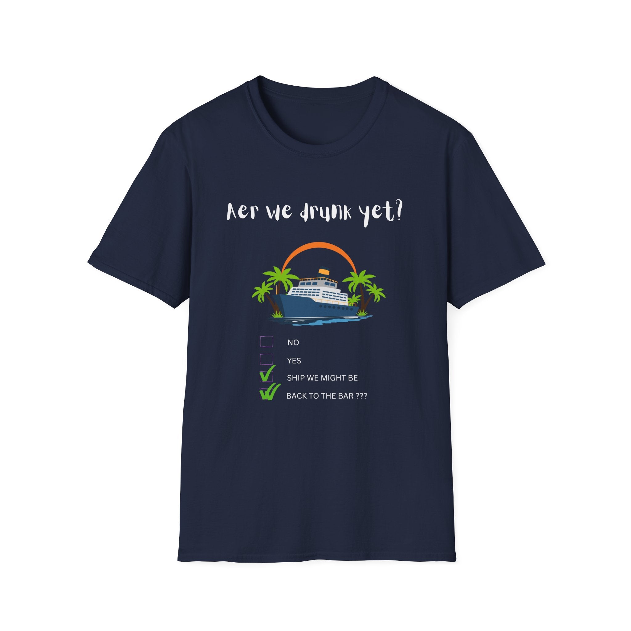 Cruise Vacation T‑Shirt - 'Are We Drunk Yet?' Funny Beach & Party Tee