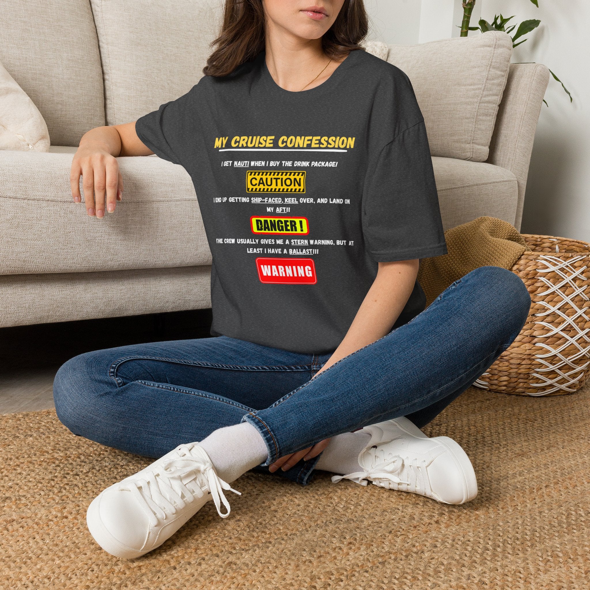 Cruise Confessions T-Shirt — “My Cruise Confession” Warning Graphic Tee