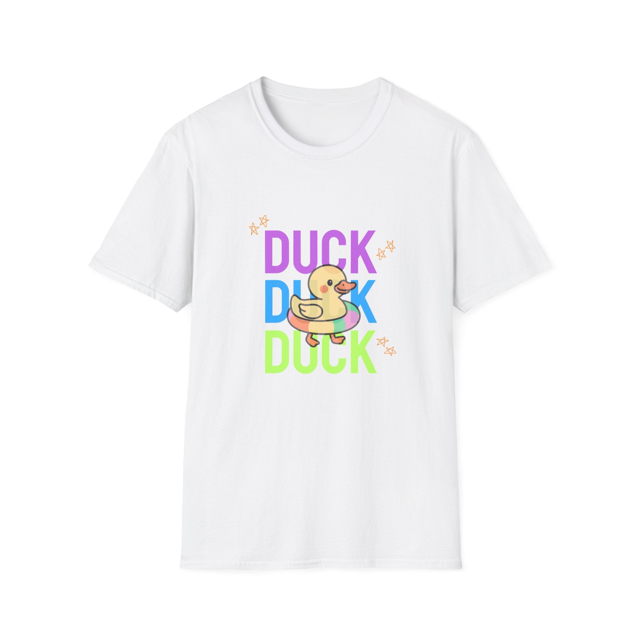 Duck Duck Rubber Duck T-Shirt — Cute Neon Duck Kids & Adult Graphic Tee